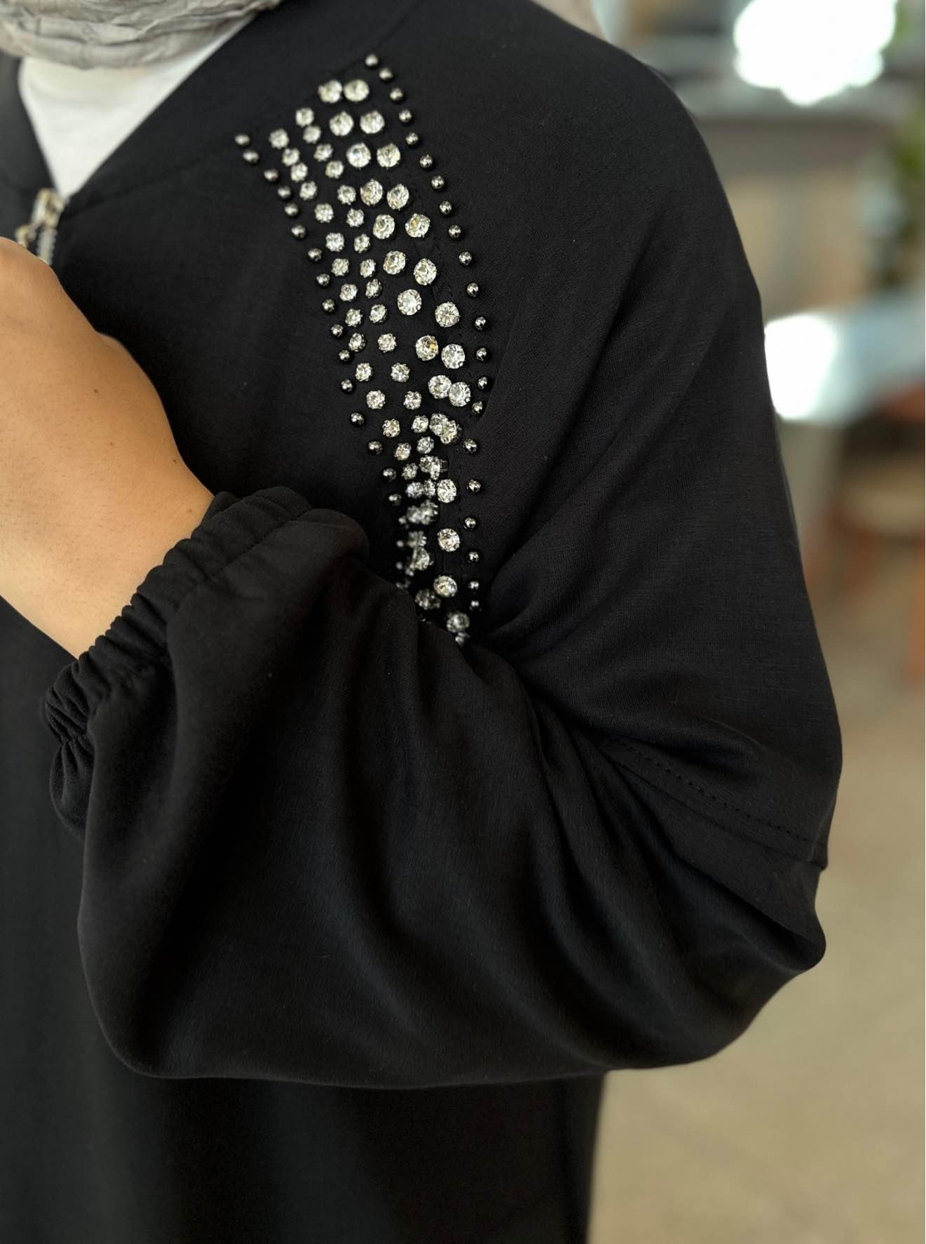 OYSHO TAŞLI HIRKA TAKIM SİYAH