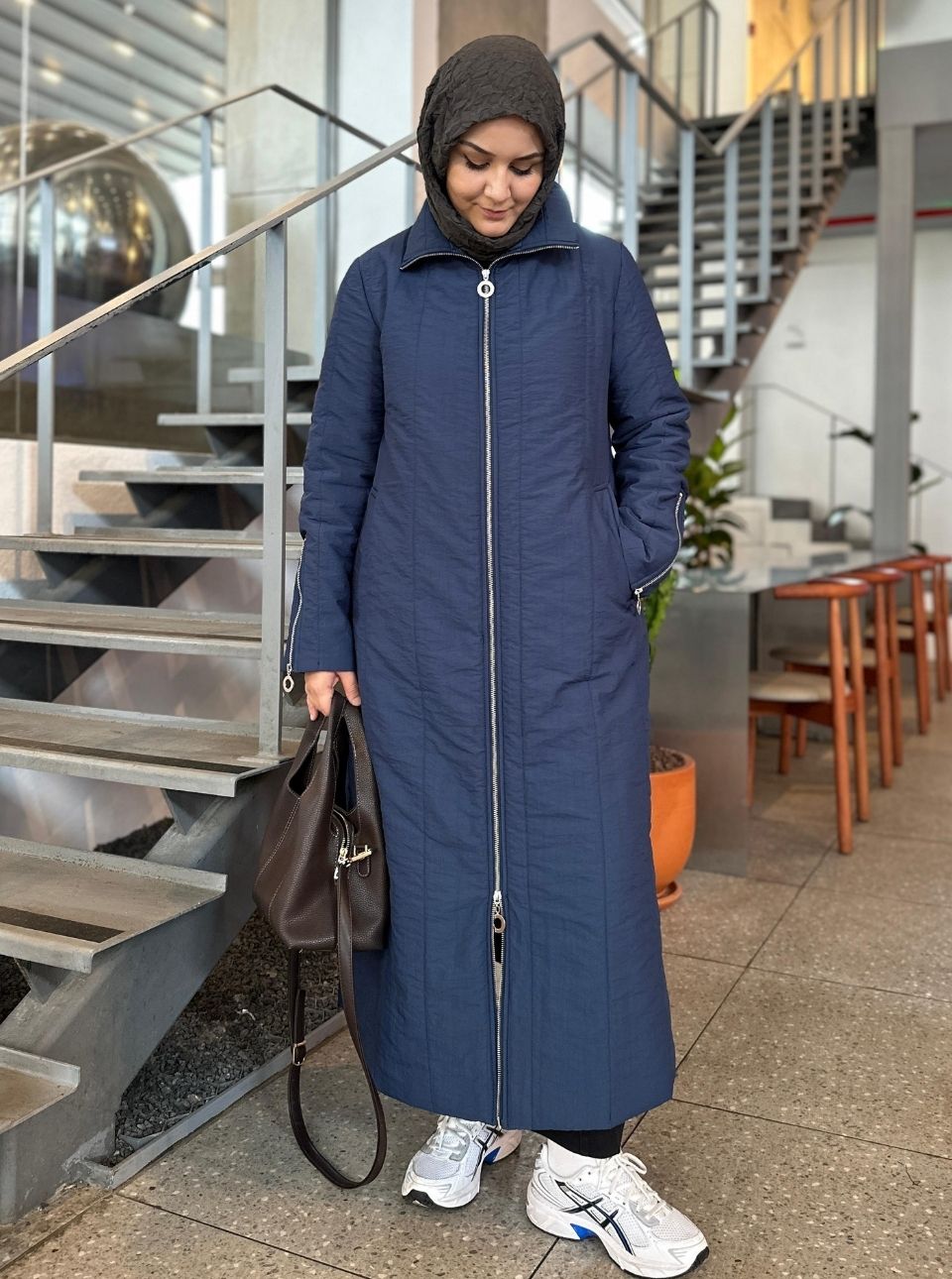 KOL DETAYLI MONT MAVİ