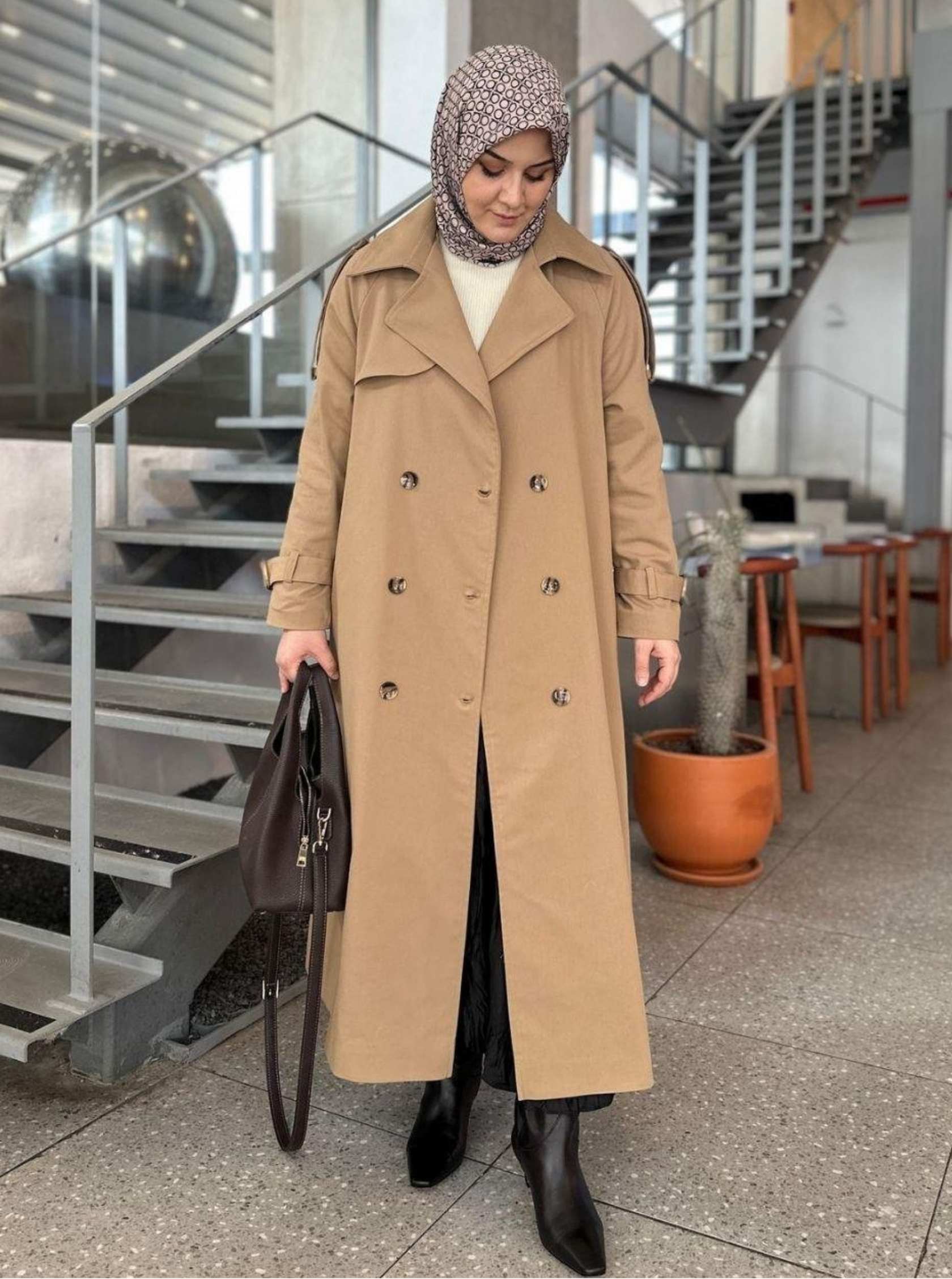 YENİ SEZON TOKALI TRENÇKOT KAHVE