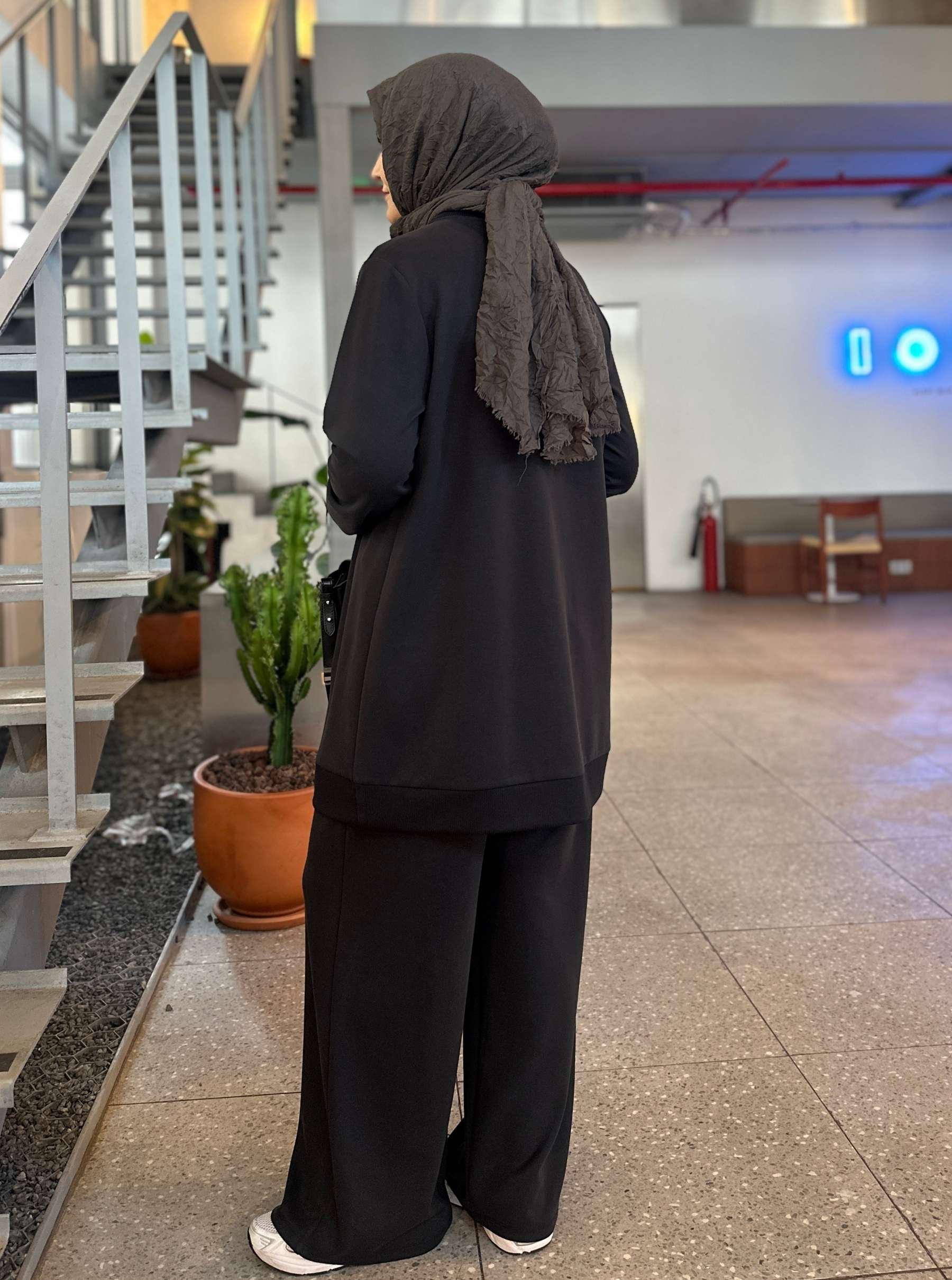 OYSHO RİBANASI FERMUAR TAKIM SİYAH