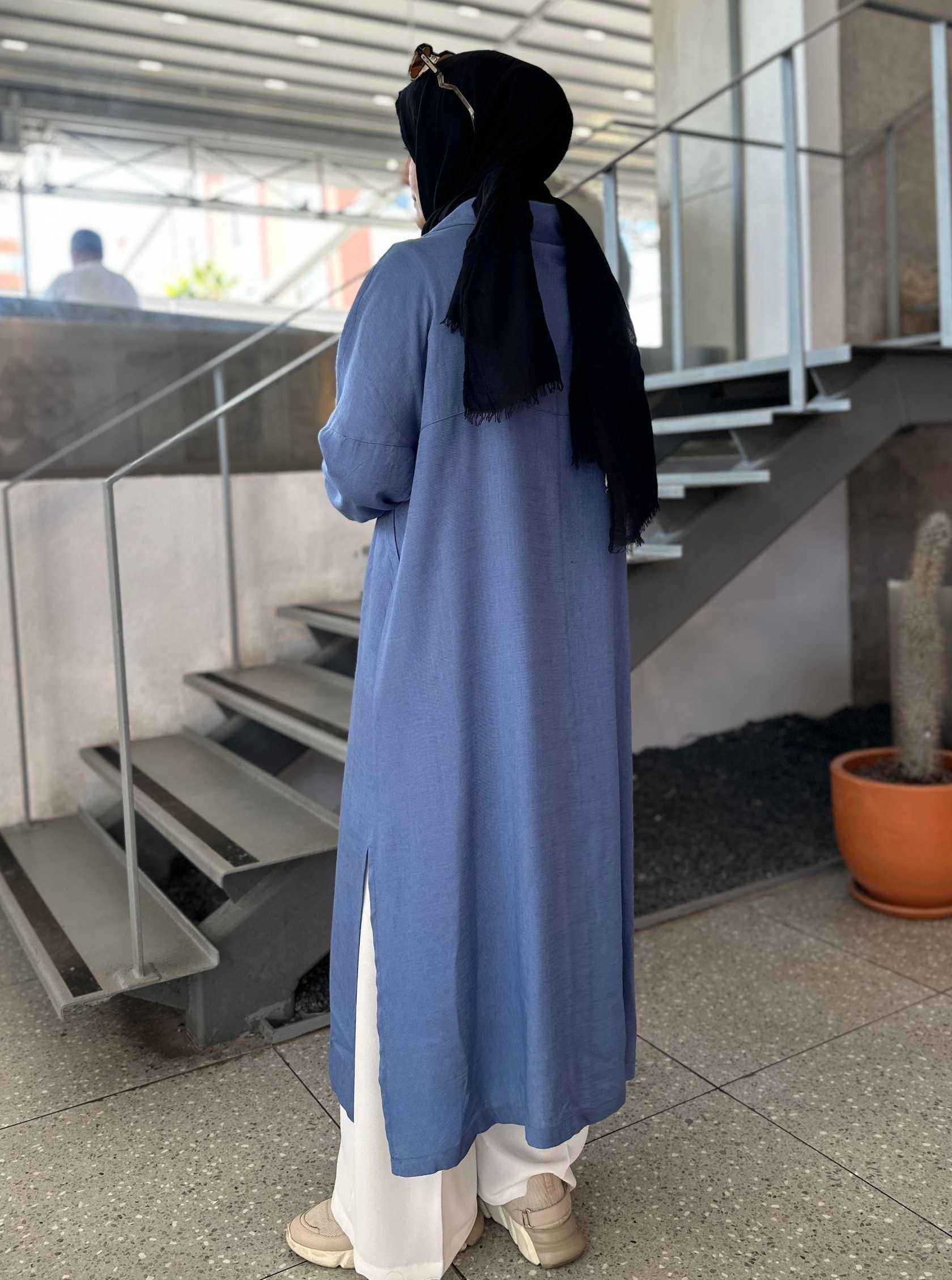 KANGURU CEPLİ TUNİK MAVİ