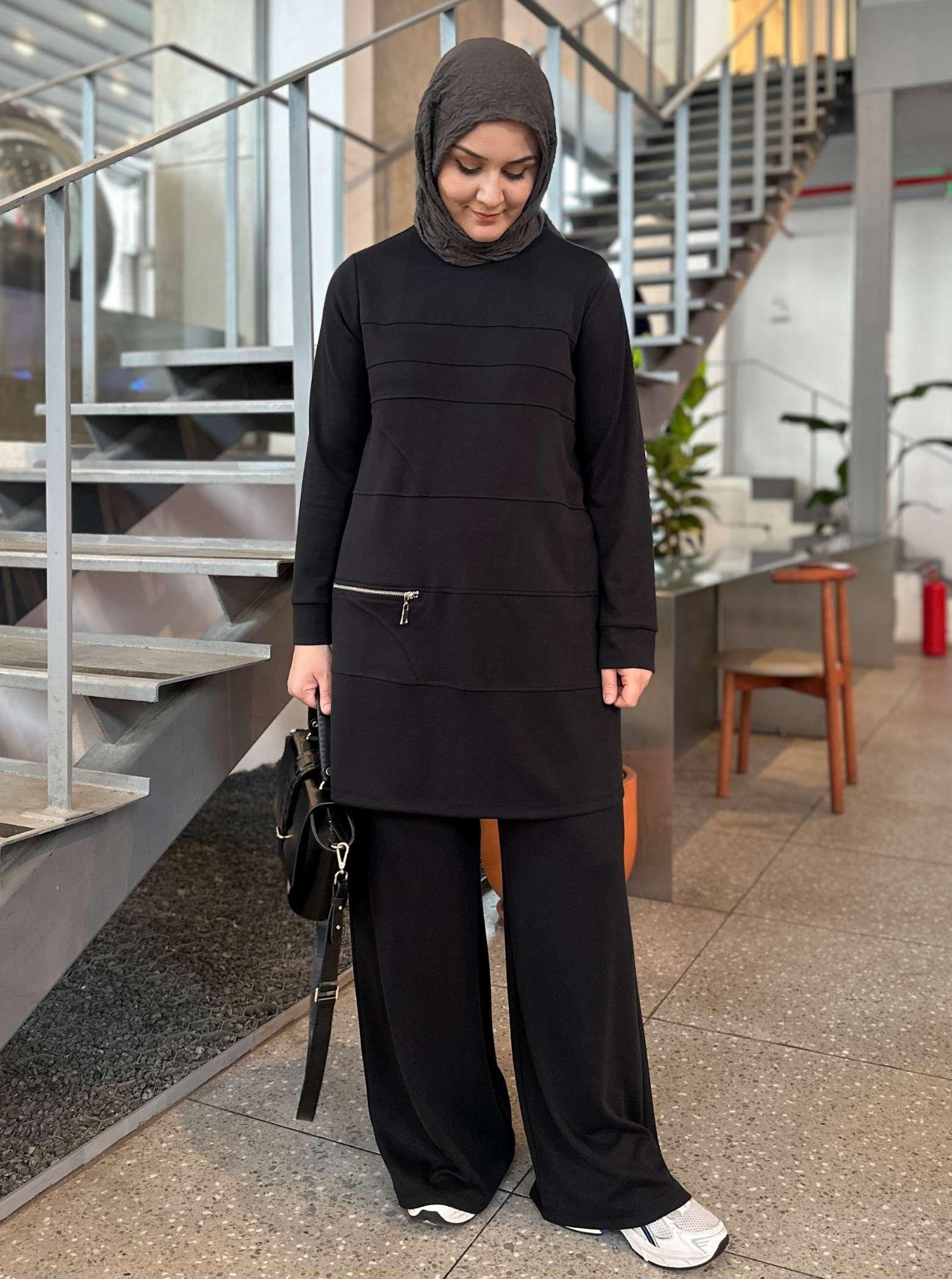 OYSHO FERMUAR DETAY TAKIM SİYAH