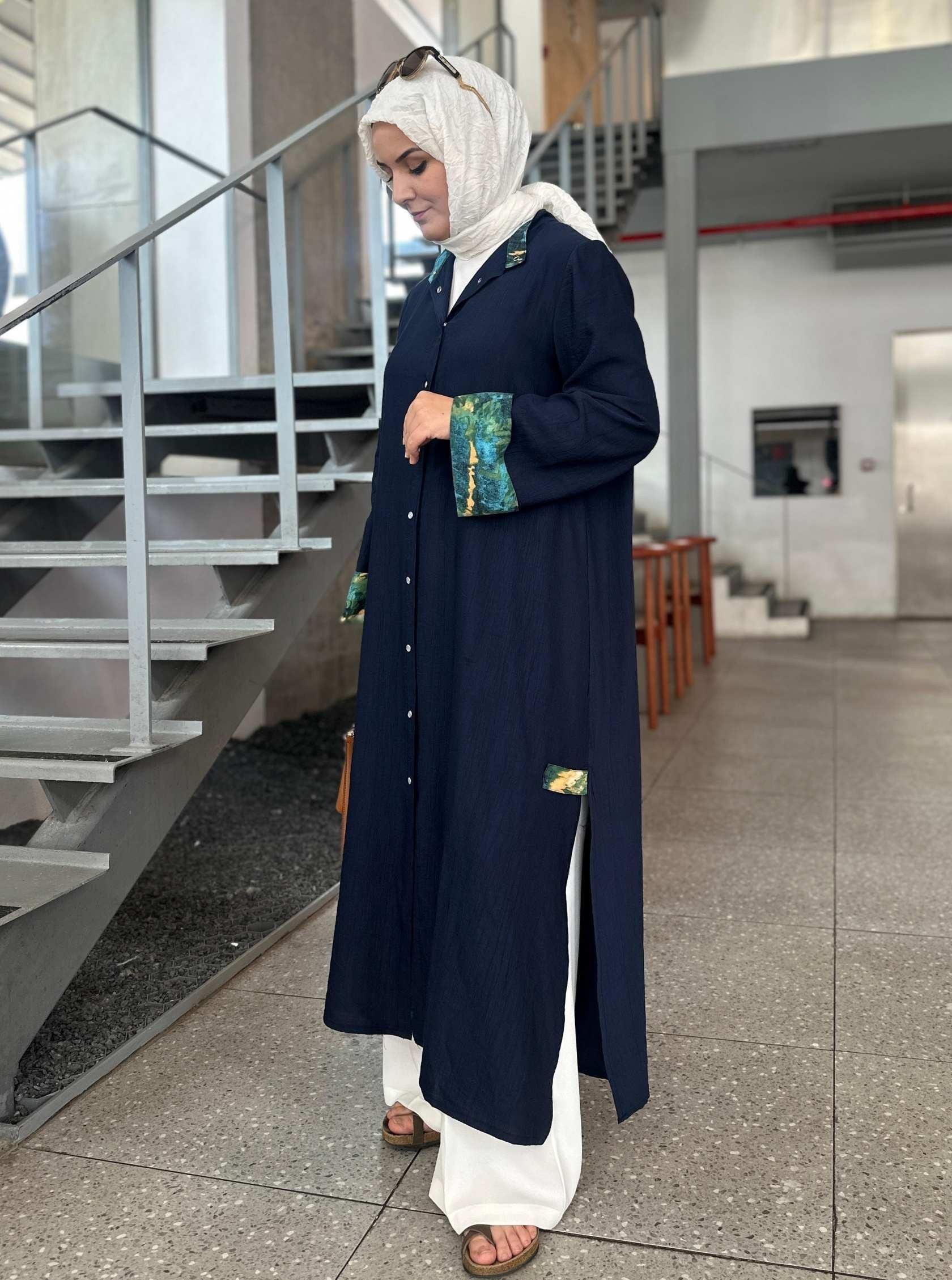 GARNİLİ GÖMLEK KAP LACİVERT