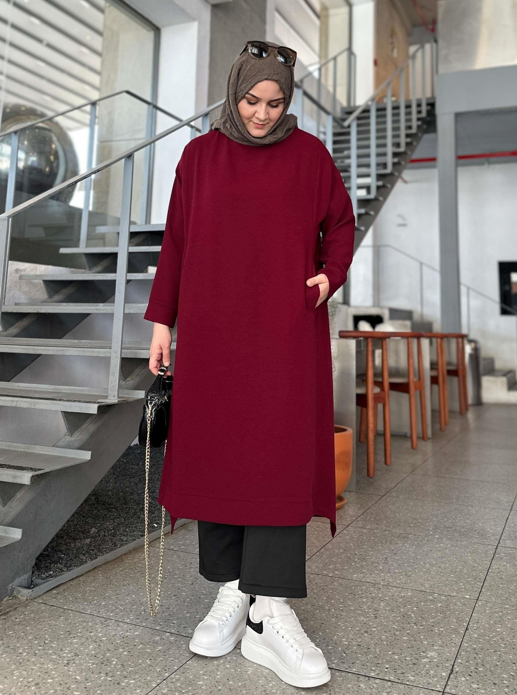 ZARA KREP TUNİK BORDO
