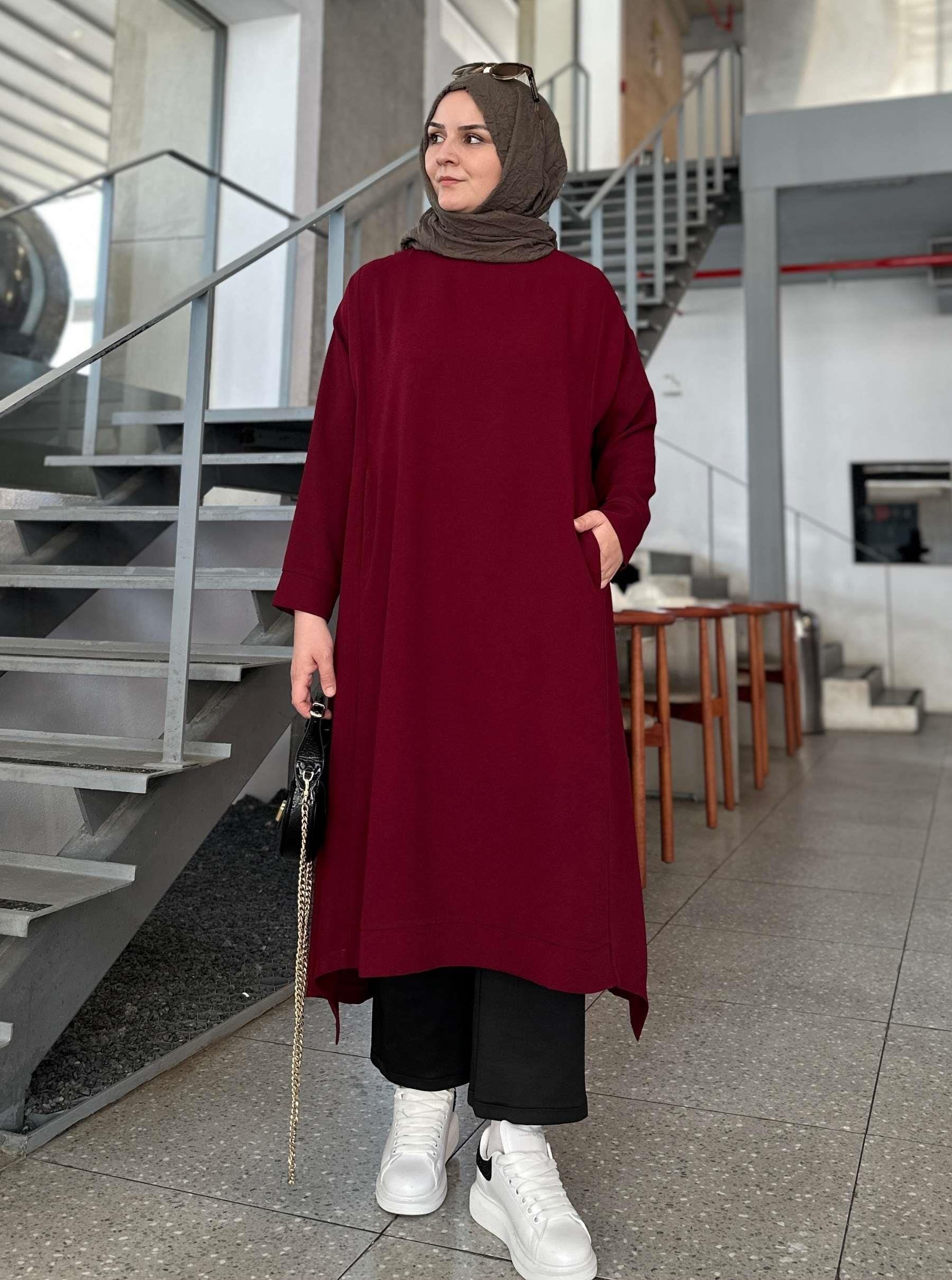 ZARA KREP TUNİK BORDO