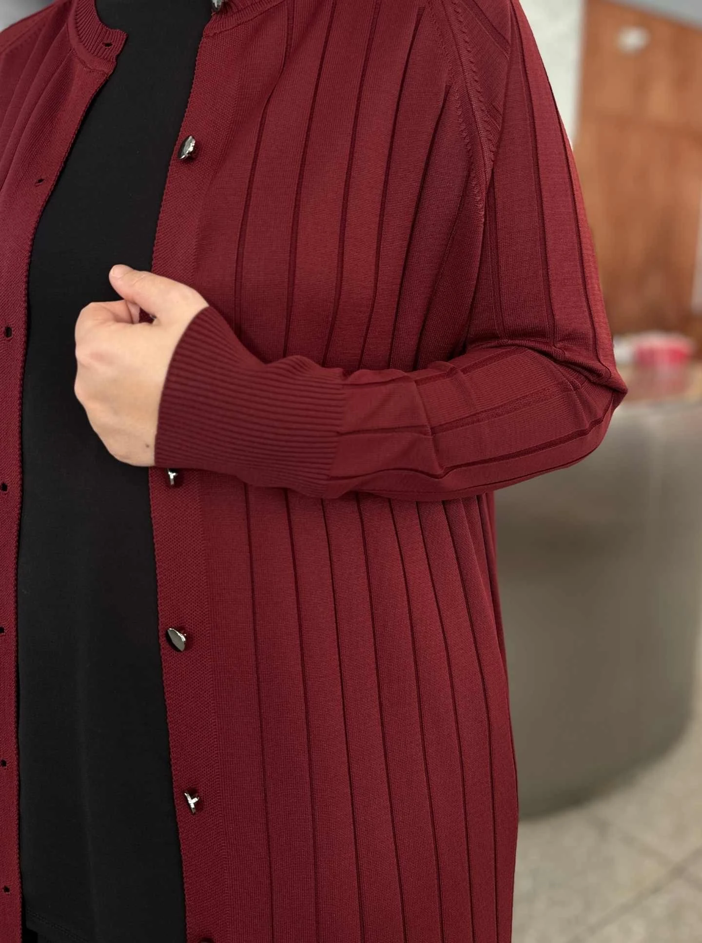 MERSERİZE HIRKA BORDO