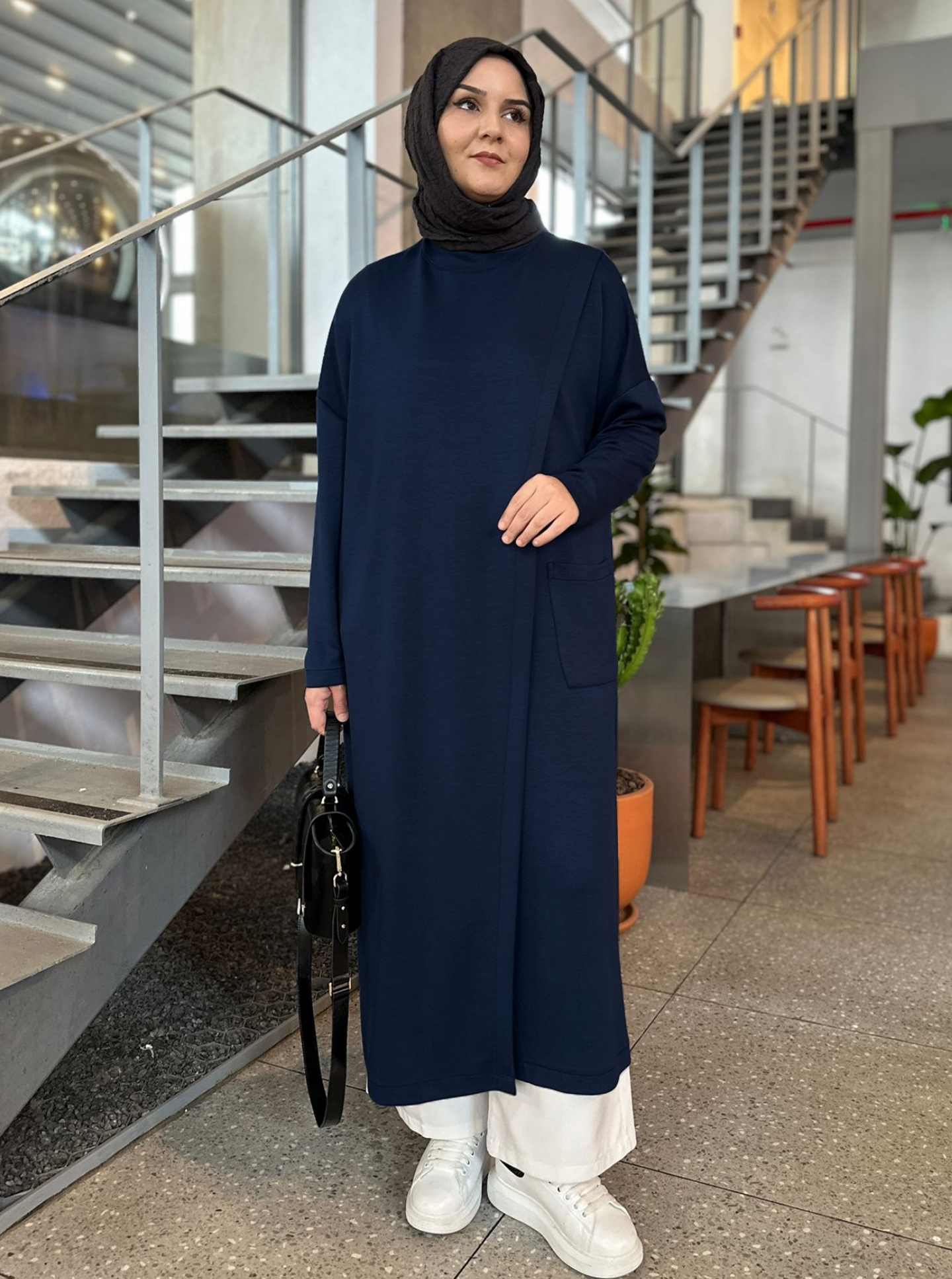 ÇAPRAZ OYSHO TUNİK KOYU LACİVERT