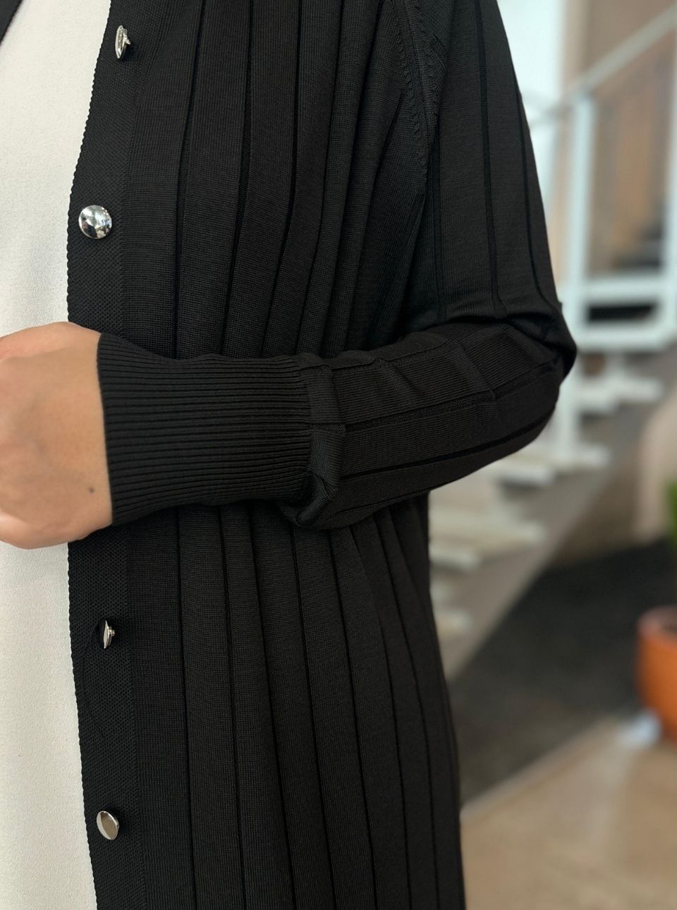 MERSERİZE HIRKA SİYAH