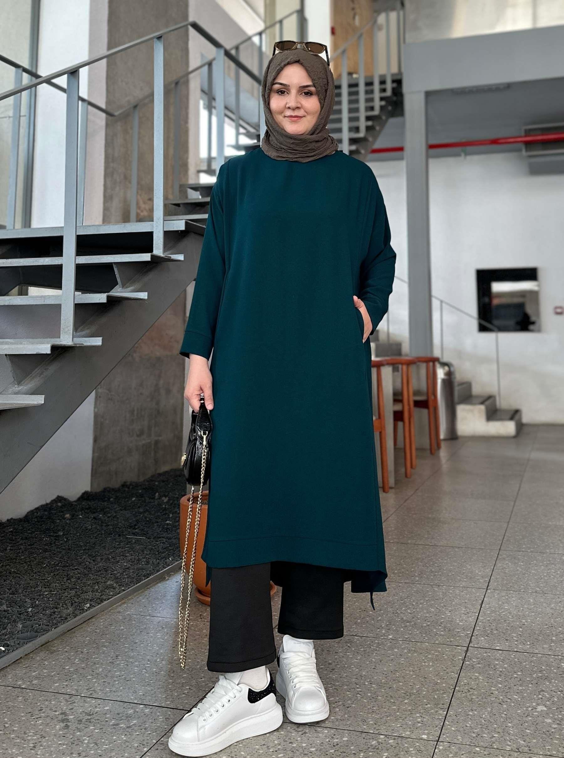 ZARA KREP TUNİK TURKUAZ