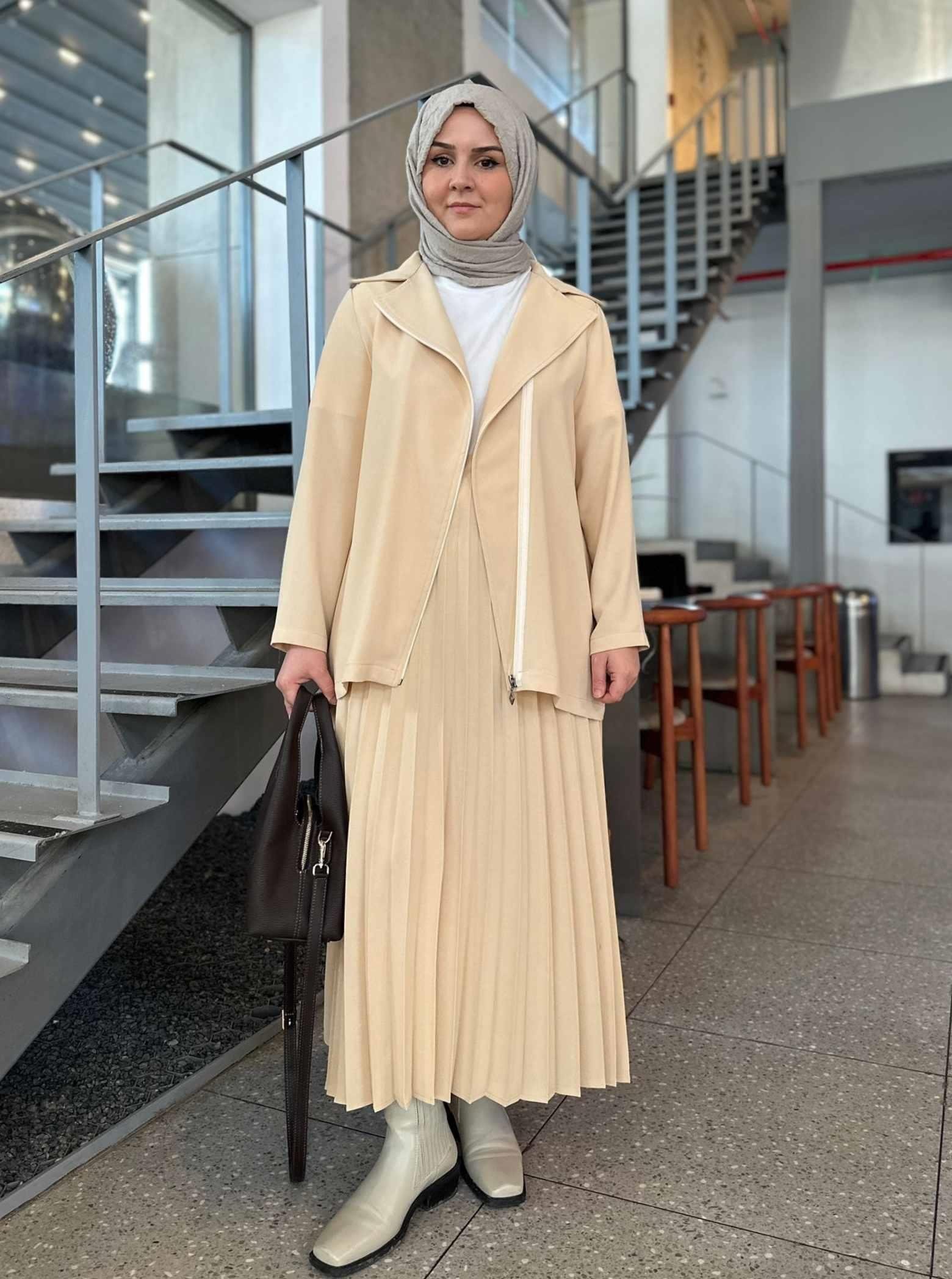 KISA ŞAL YAKA HIRKA KAHVE