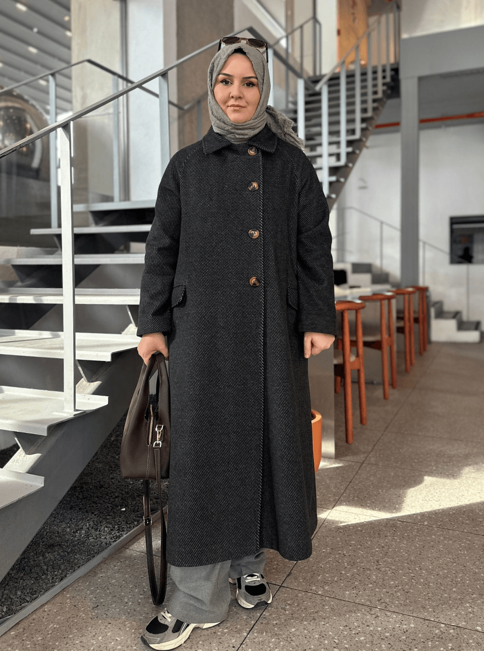 YAKALI KAŞE KABAN SİYAH