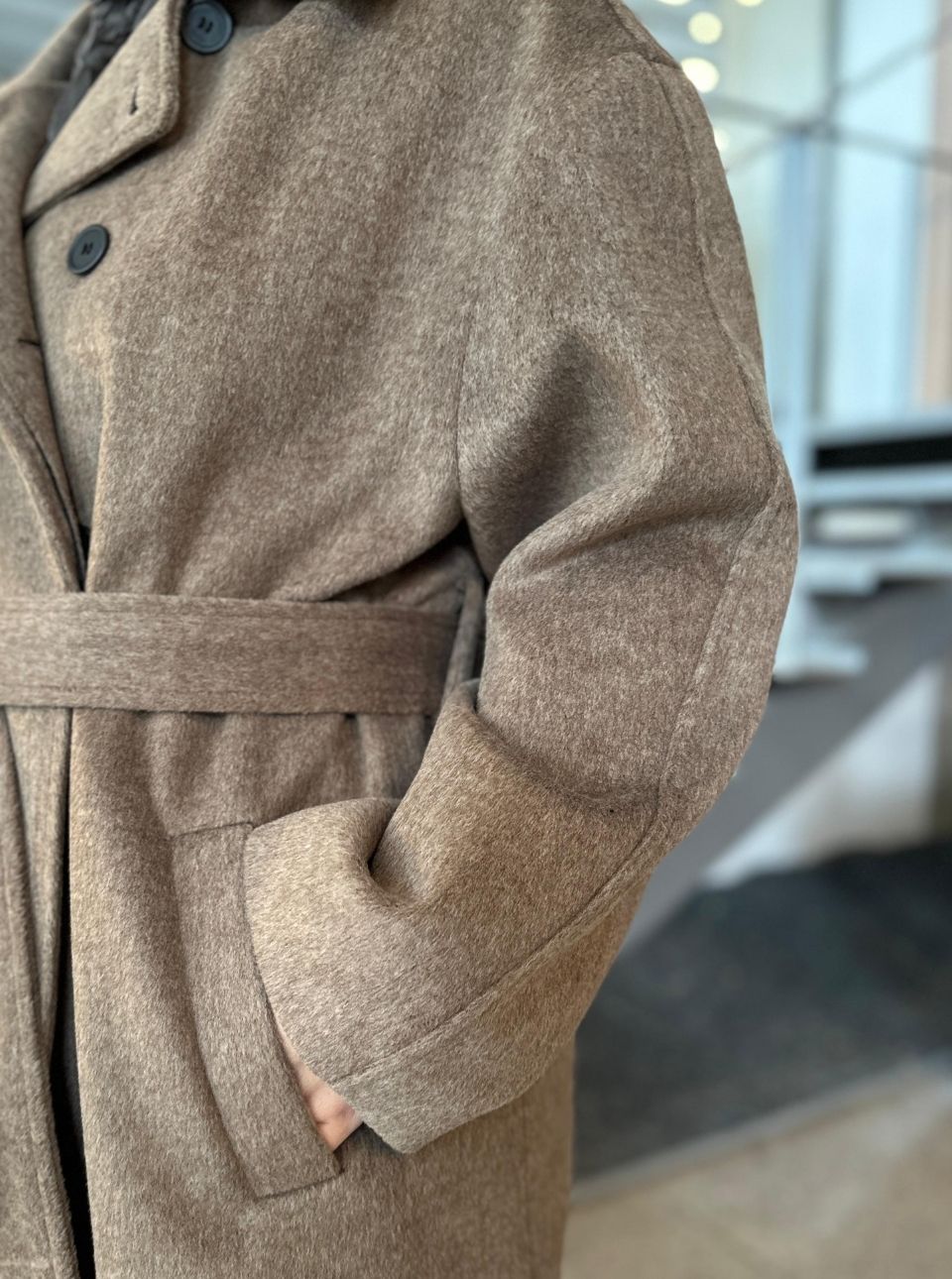 GİZLİ DÜĞMELİ KAŞE KABAN KAHVE