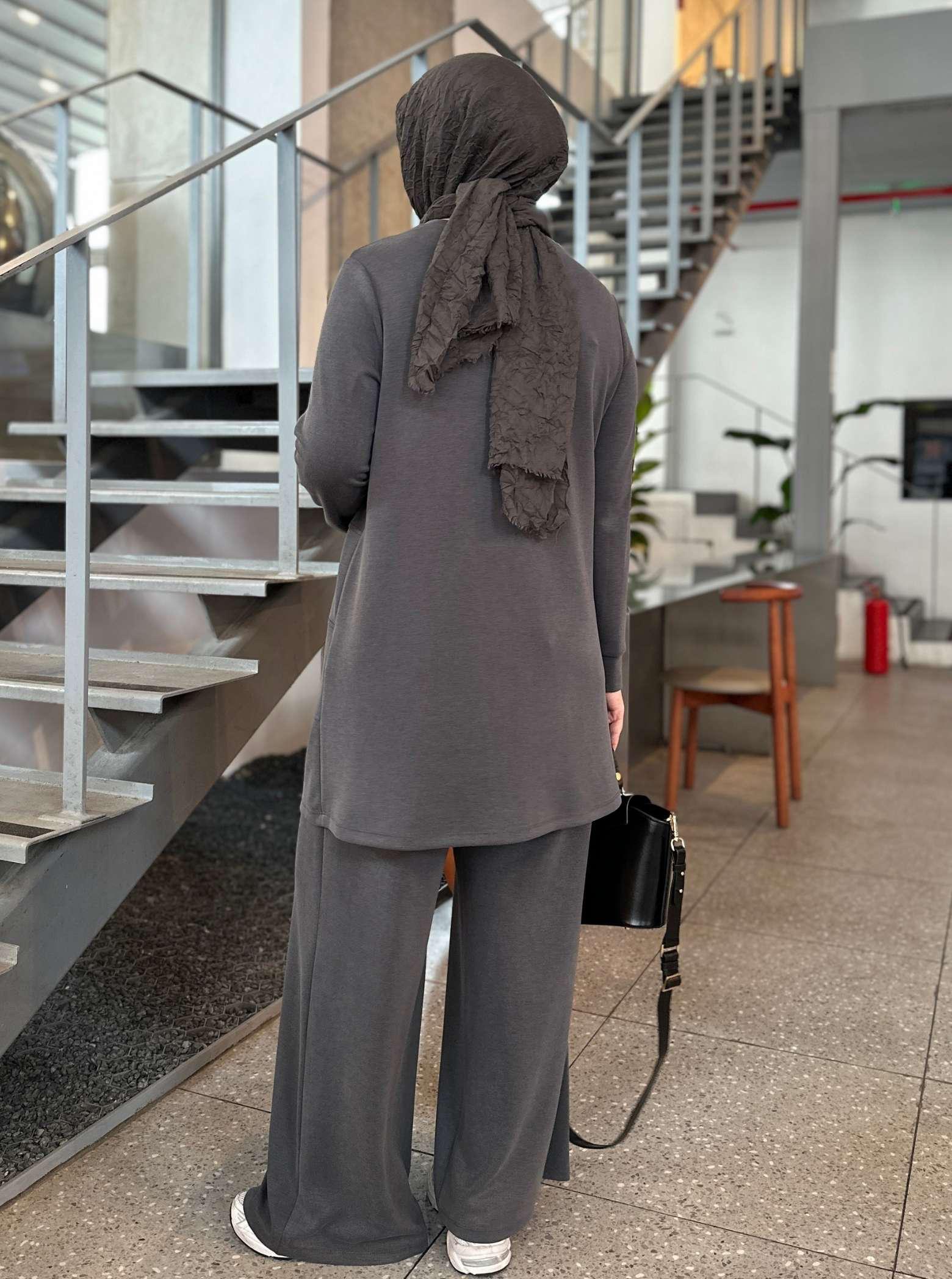 OYSHO FERMUAR DETAY TAKIM GRİ