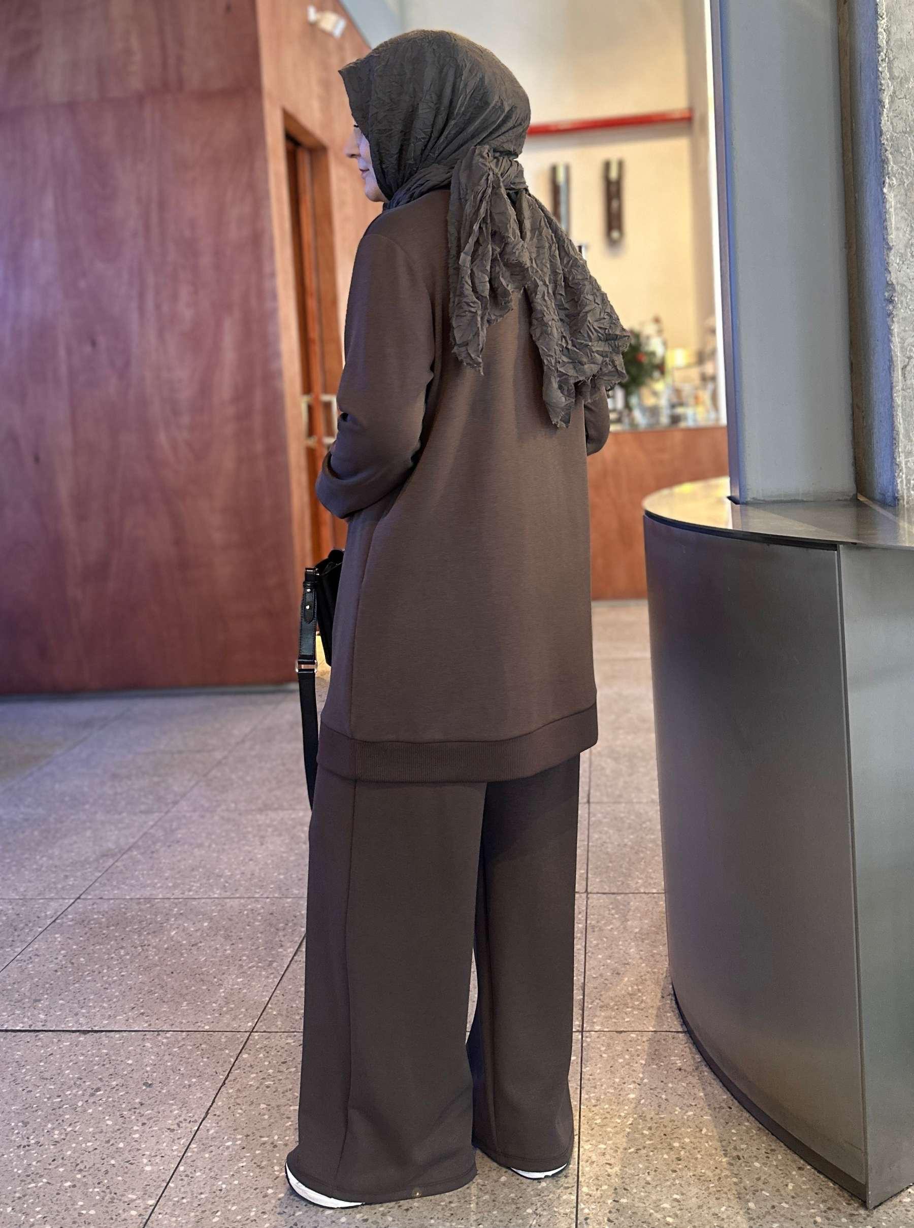 OYSHO RİBANASI FERMUAR TAKIM KAHVE 