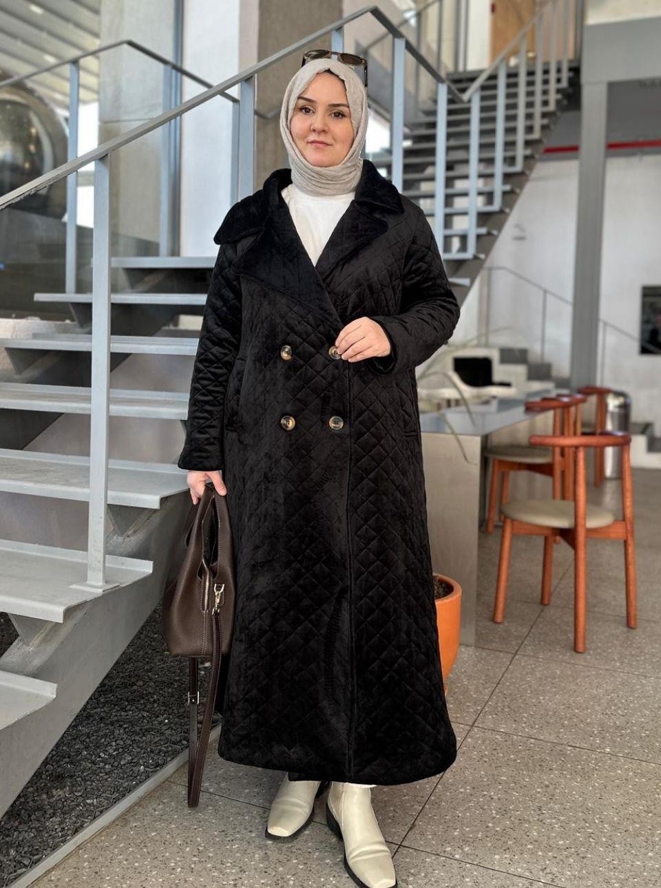 KADİFE KABAN SİYAH