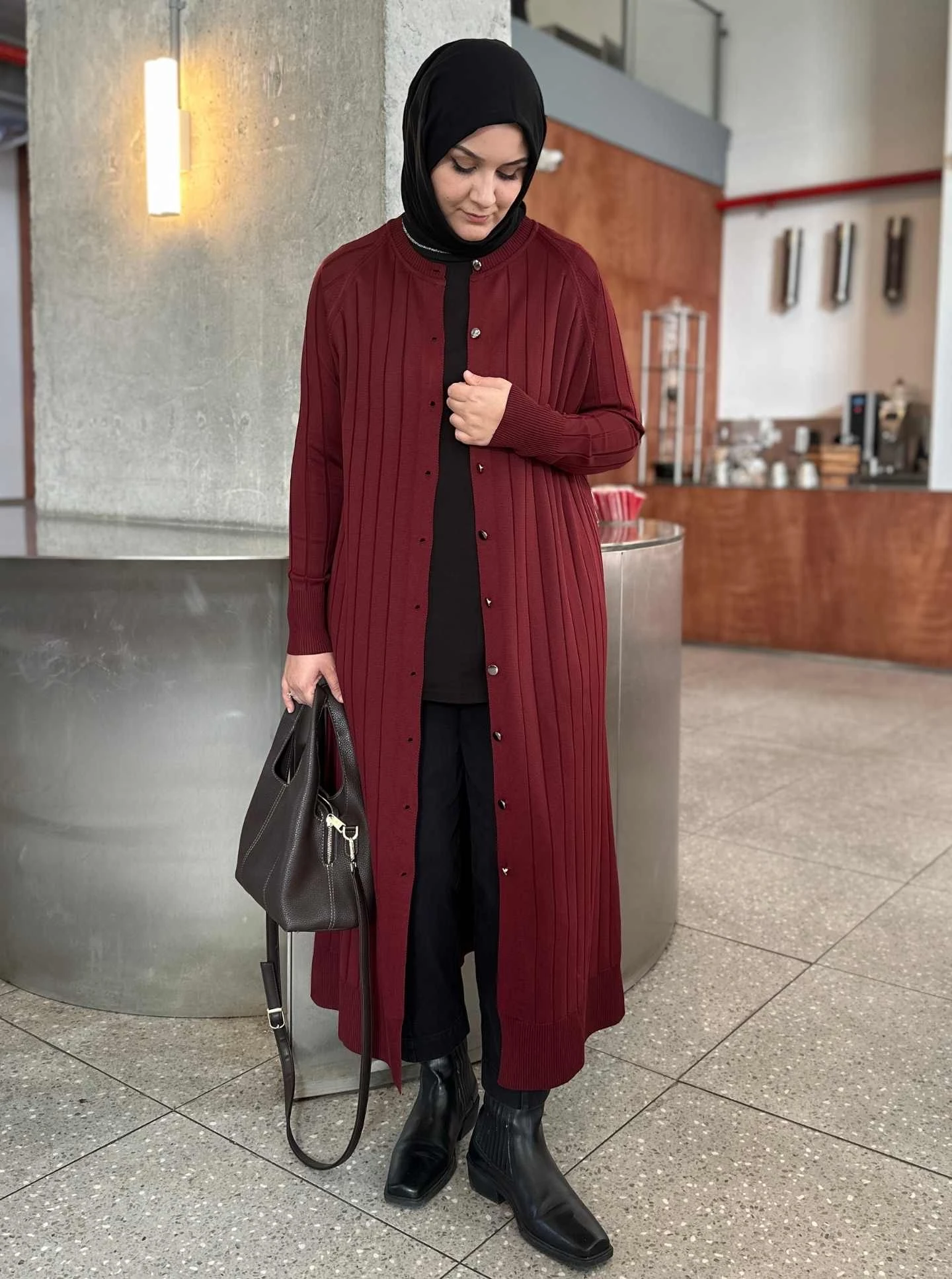 MERSERİZE HIRKA BORDO