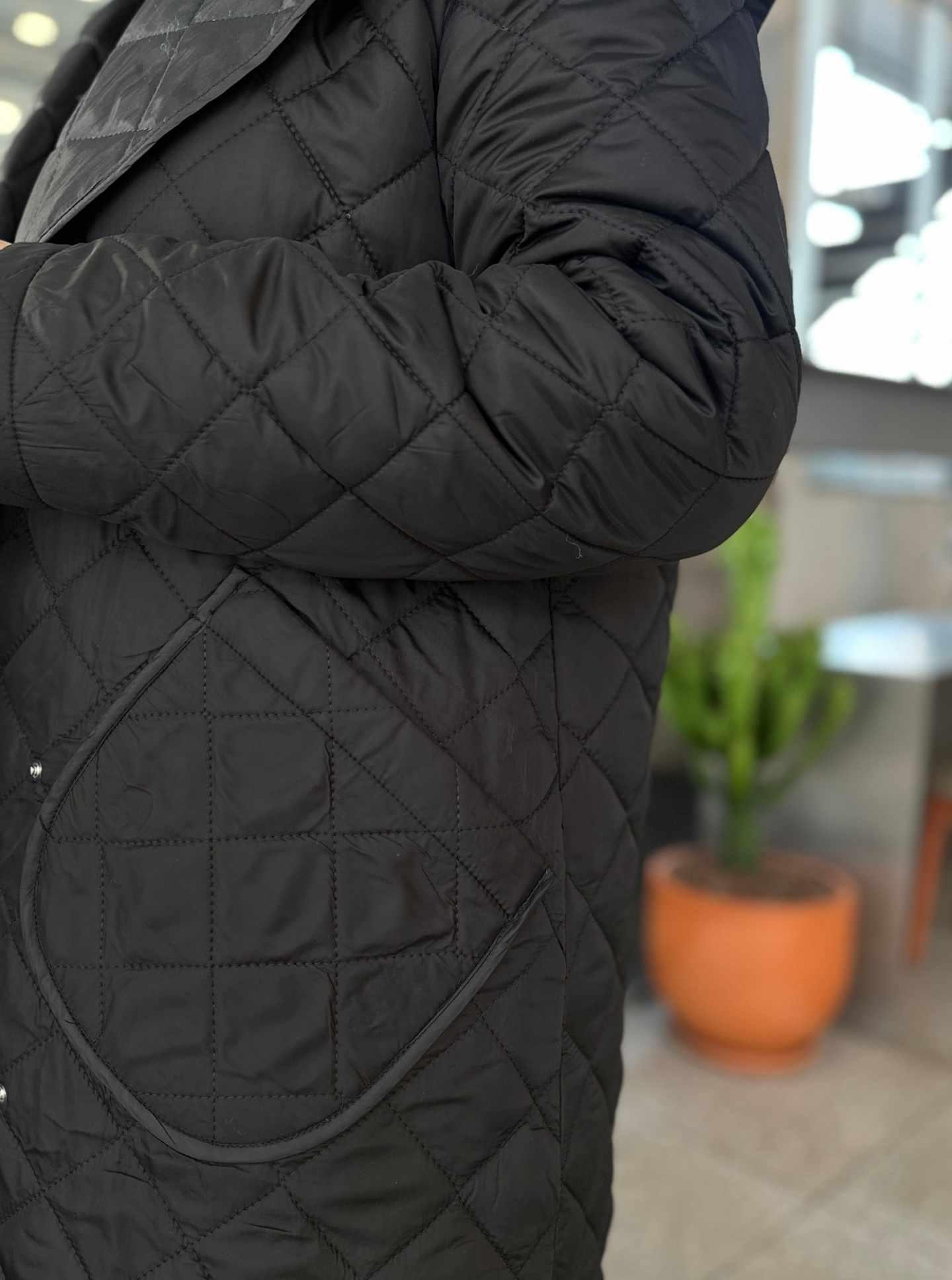 ŞAL YAKA KAPİTONE MONT SİYAH