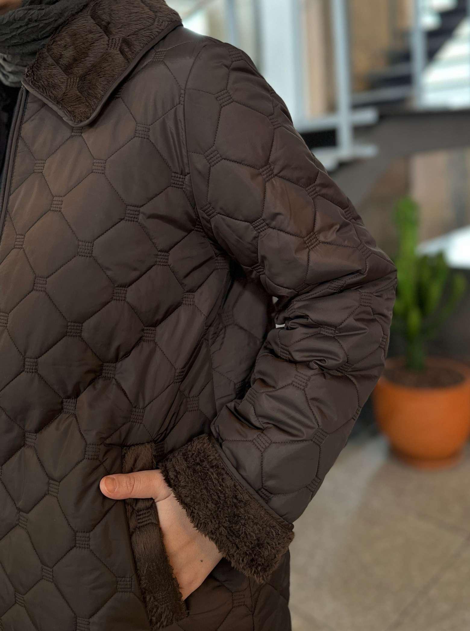 YAKASI KÜRKLÜ KAPİTONE MONT KAHVE