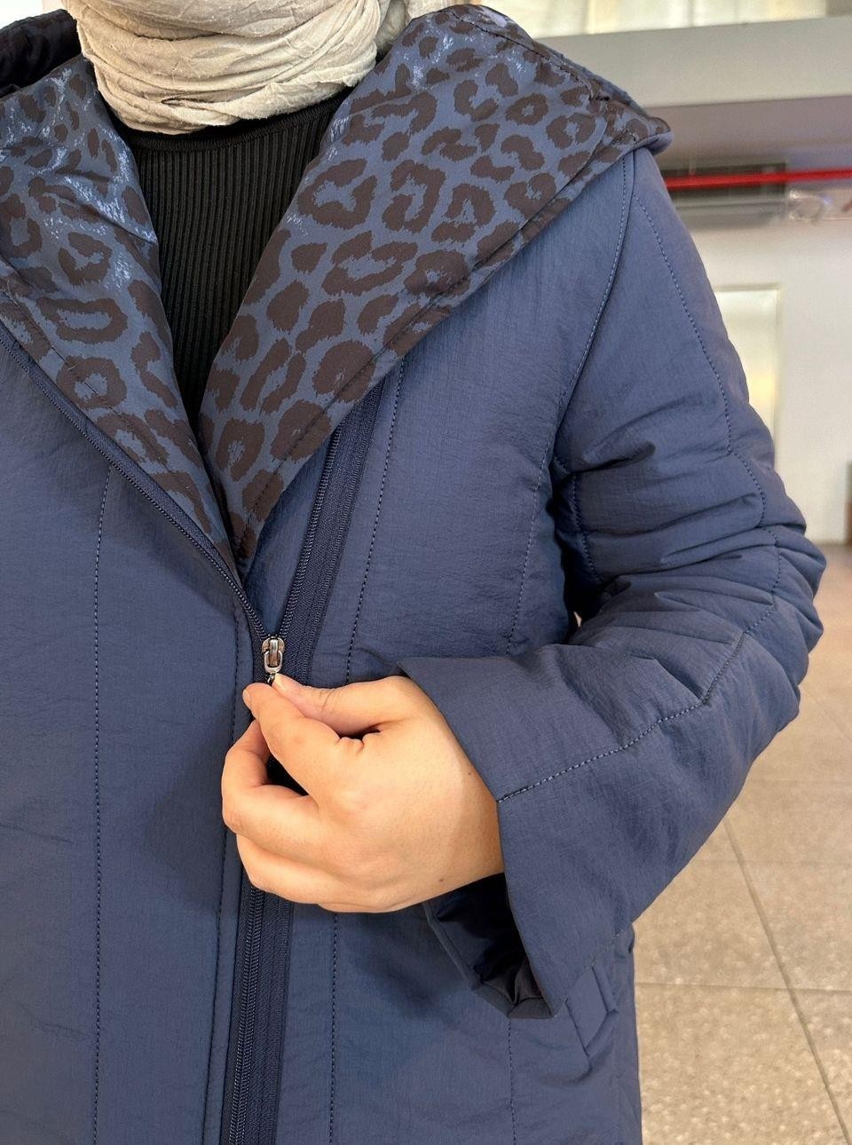 LEOPARLI ŞİŞME MONT MAVİ
