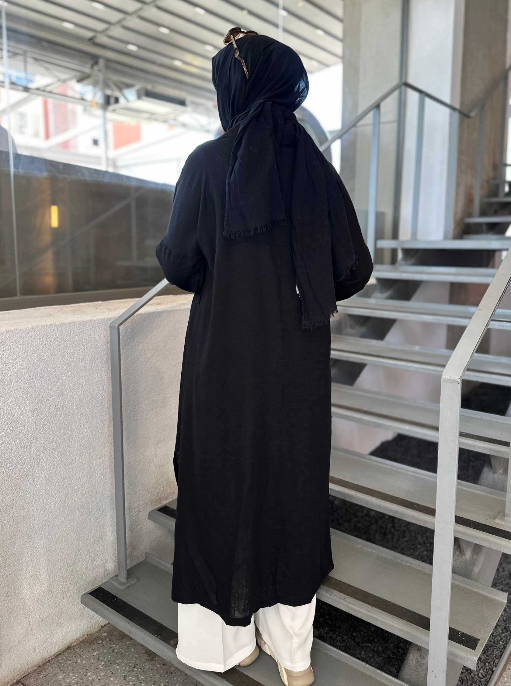 KANGURU CEPLİ TUNİK SİYAH