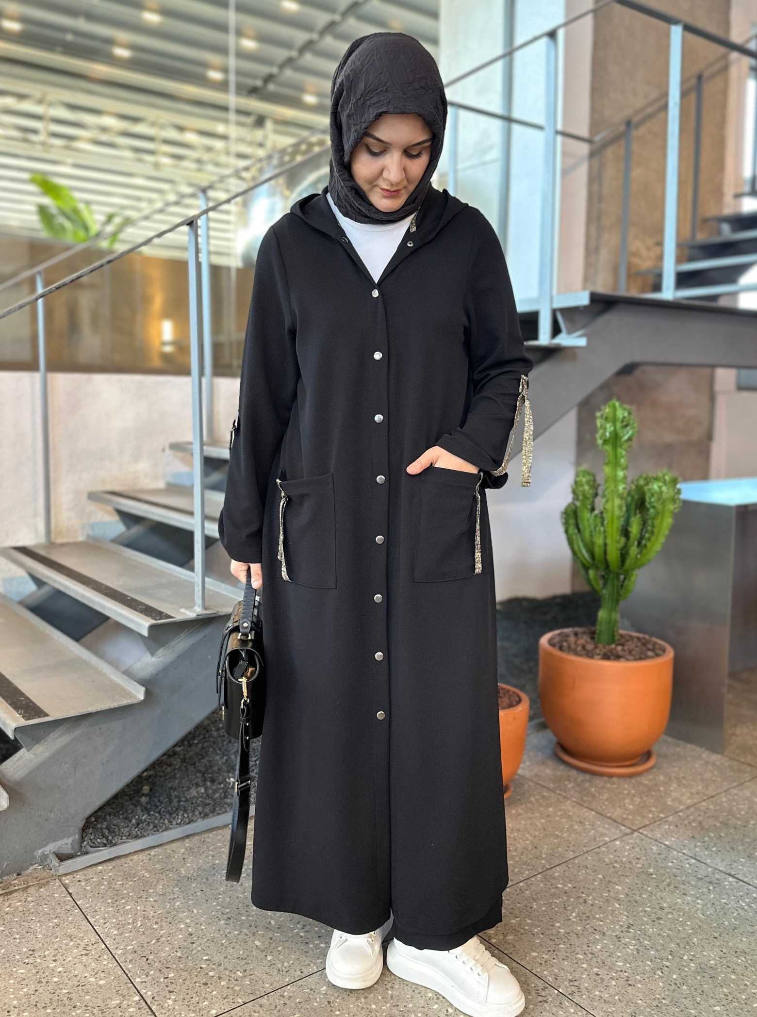 ÖRME KREP HIRKA SİYAH