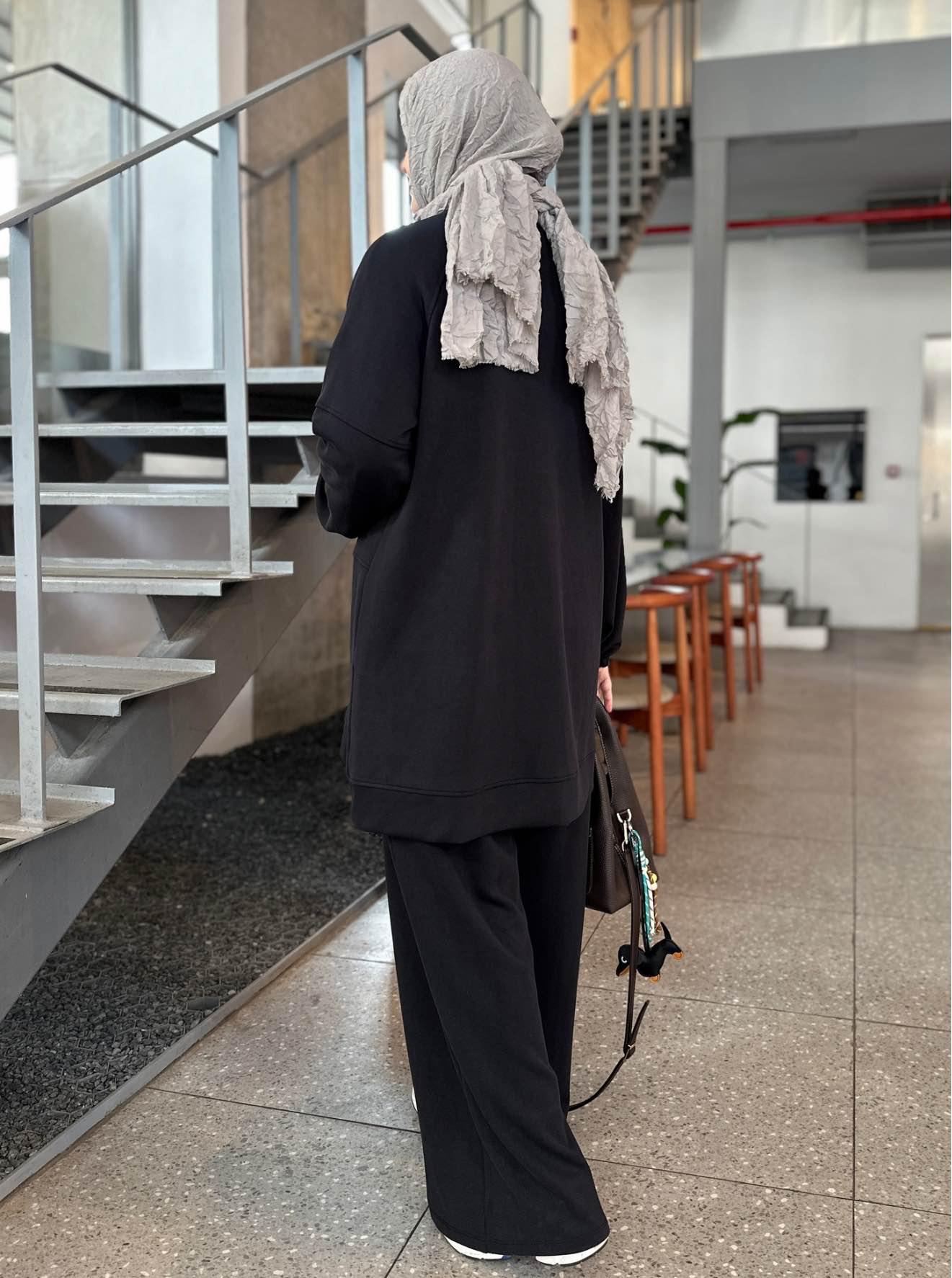 OYSHO TAŞLI HIRKA TAKIM SİYAH