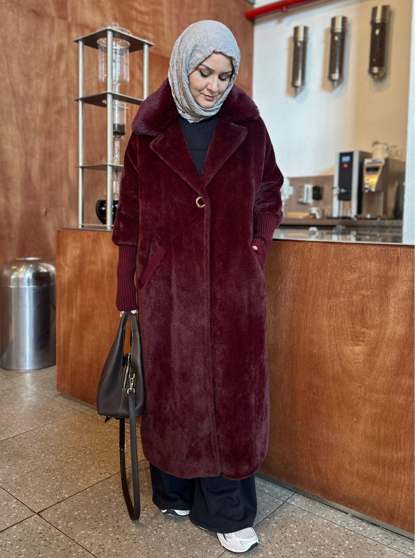 ÇIKABİLEN KÜRKLÜ KABAN BORDO 