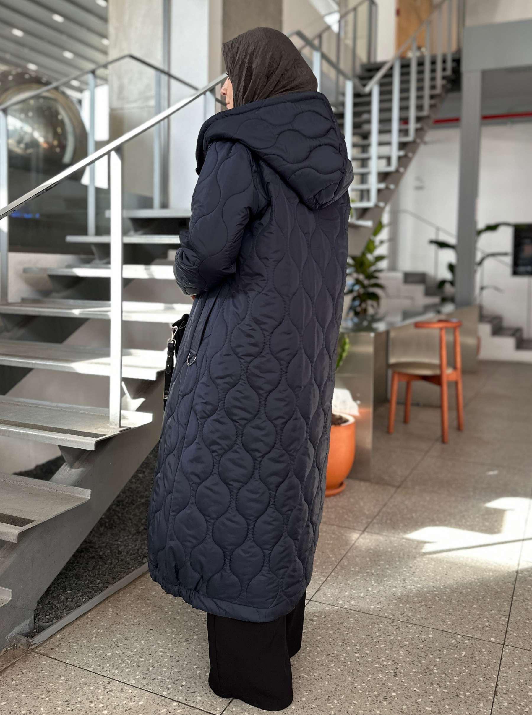 KOL MANŞETLİ ŞİŞME MONT LACİVERT