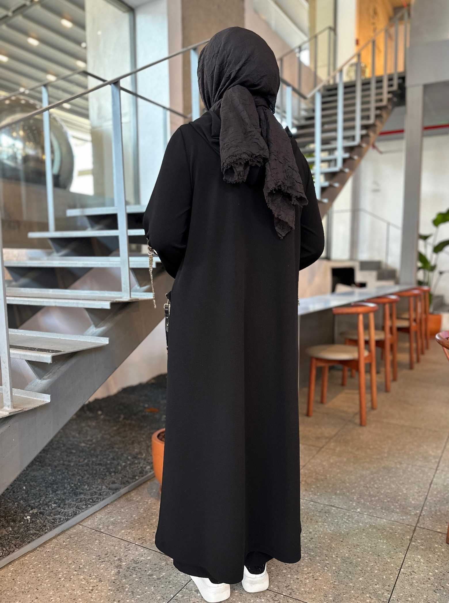 ÖRME KREP HIRKA SİYAH
