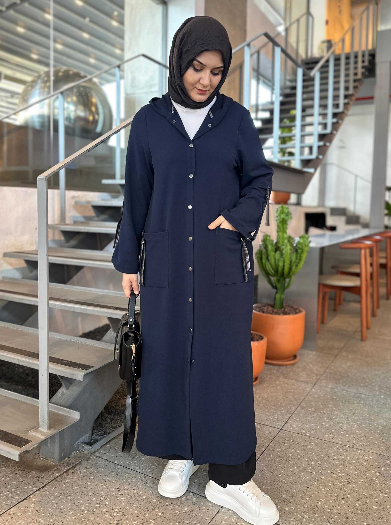 ÖRME KREP HIRKA LACİVERT