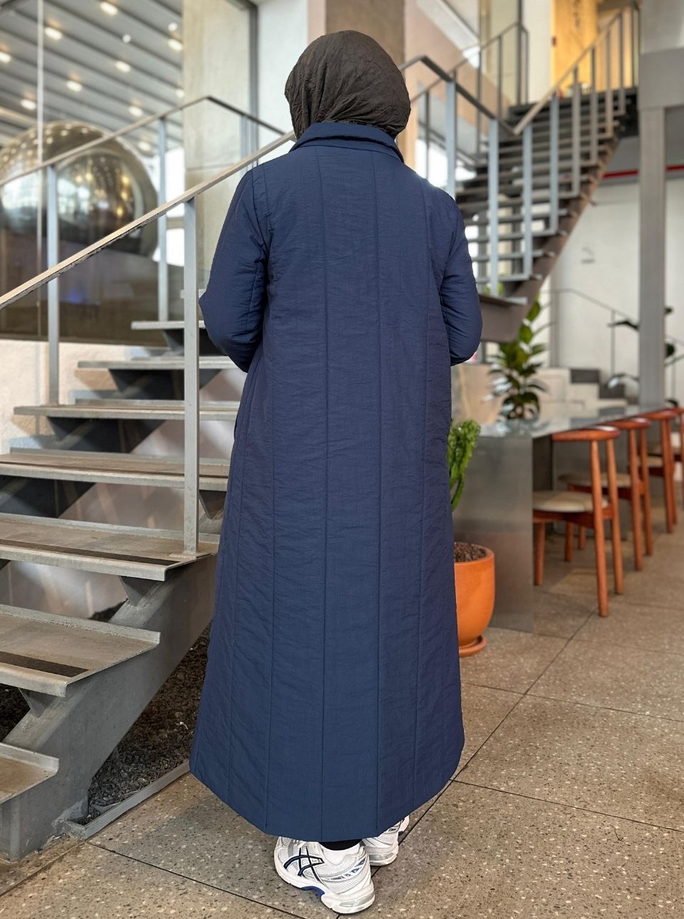 KOL DETAYLI MONT MAVİ