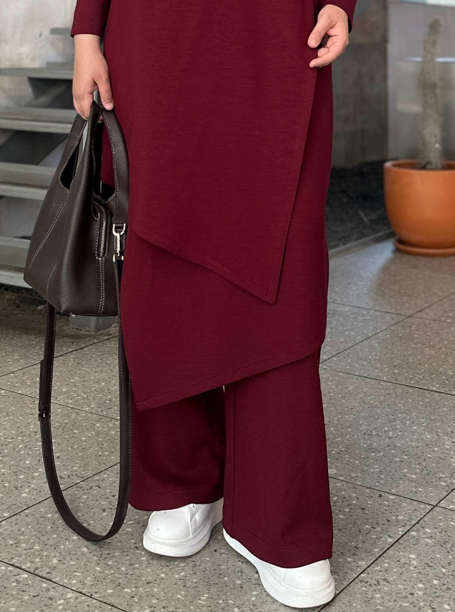 OYSHO PANTOLON BORDO