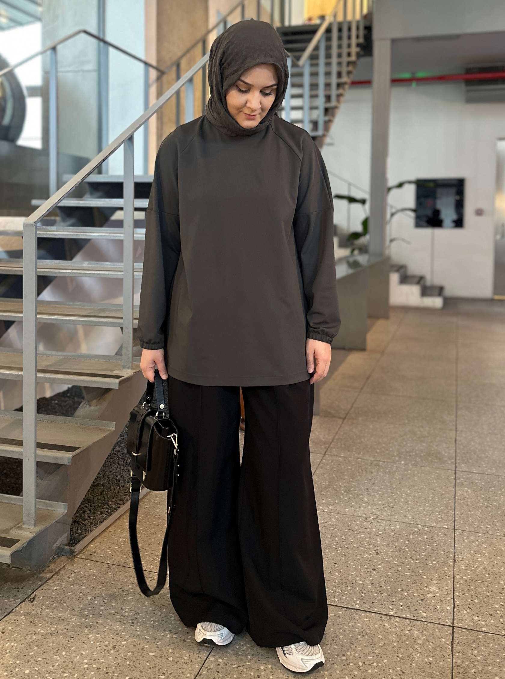 DÜZ KISA SKUBA TUNİK GRİ