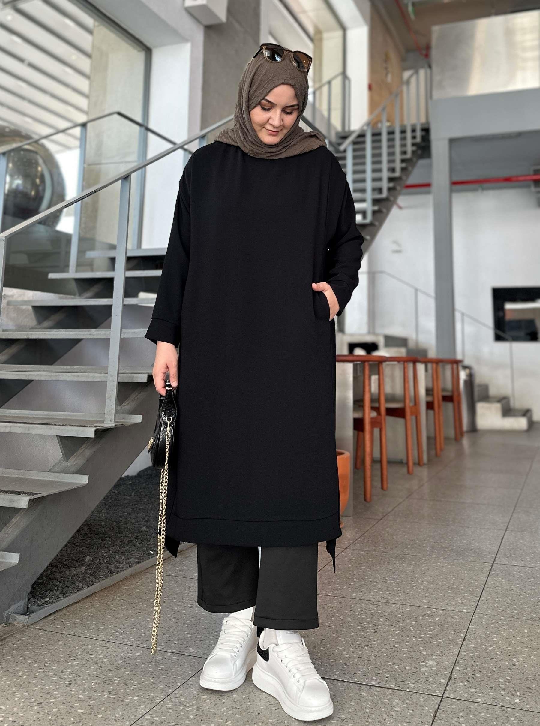 ZARA KREP TUNİK SİYAH