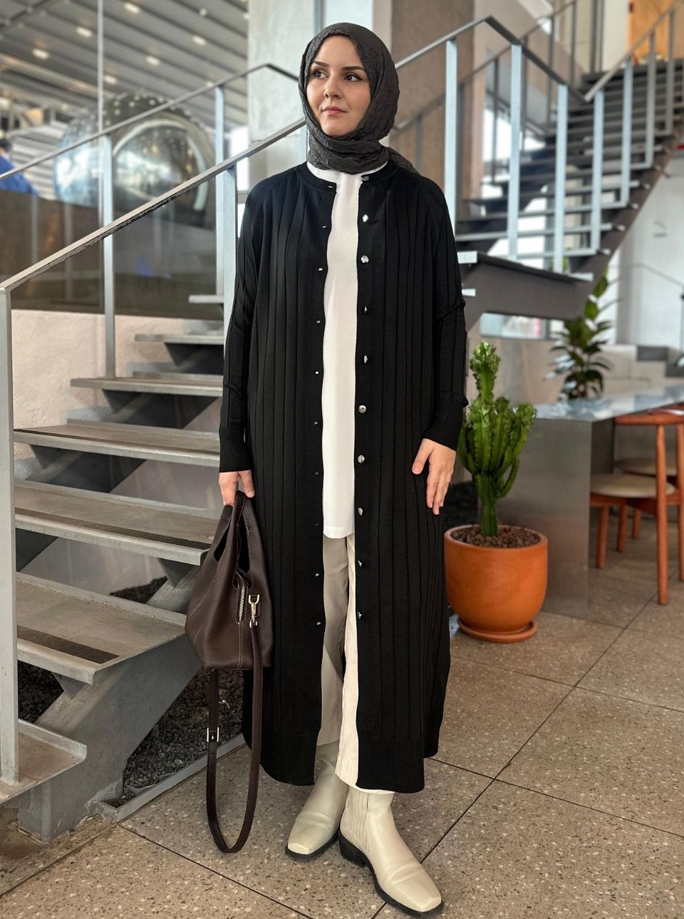 MERSERİZE HIRKA SİYAH