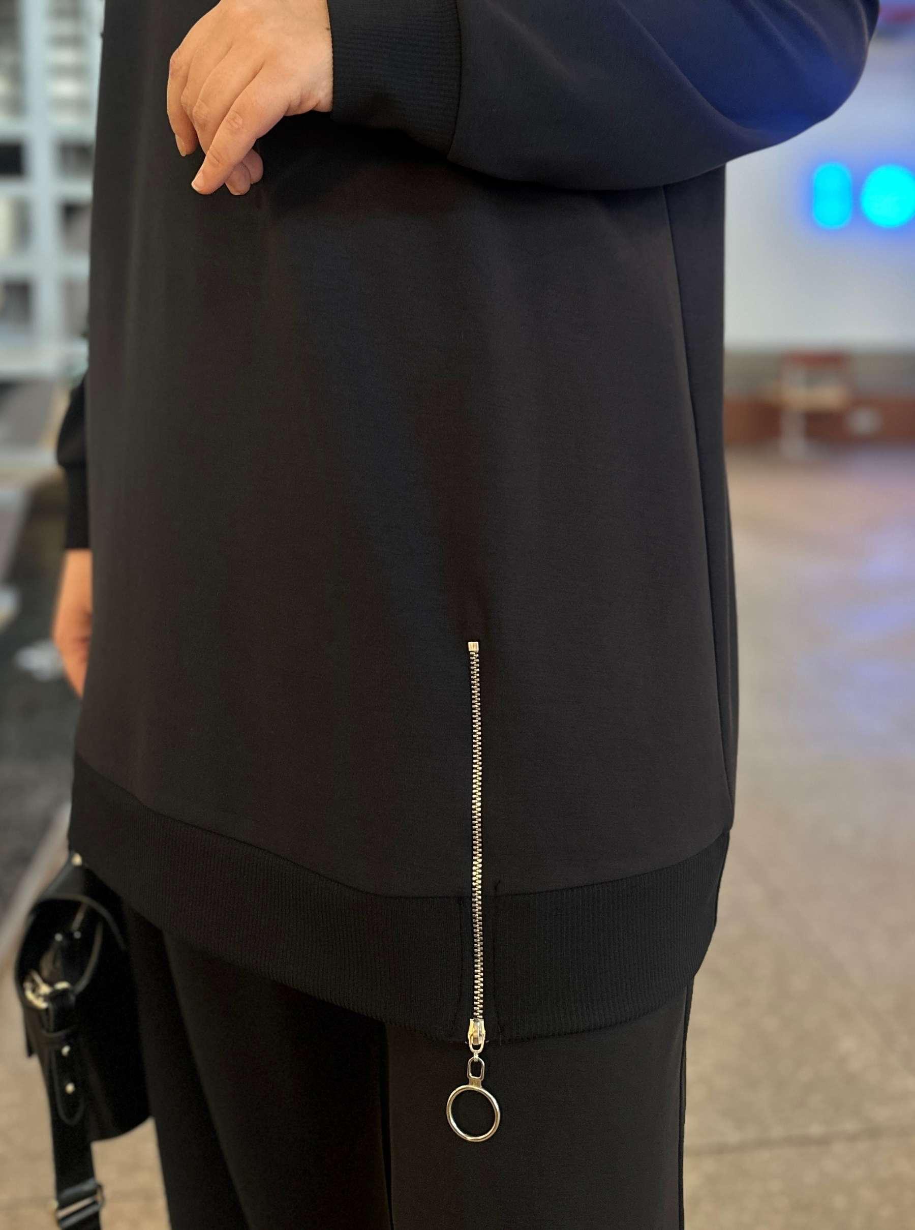 OYSHO RİBANASI FERMUAR TAKIM SİYAH