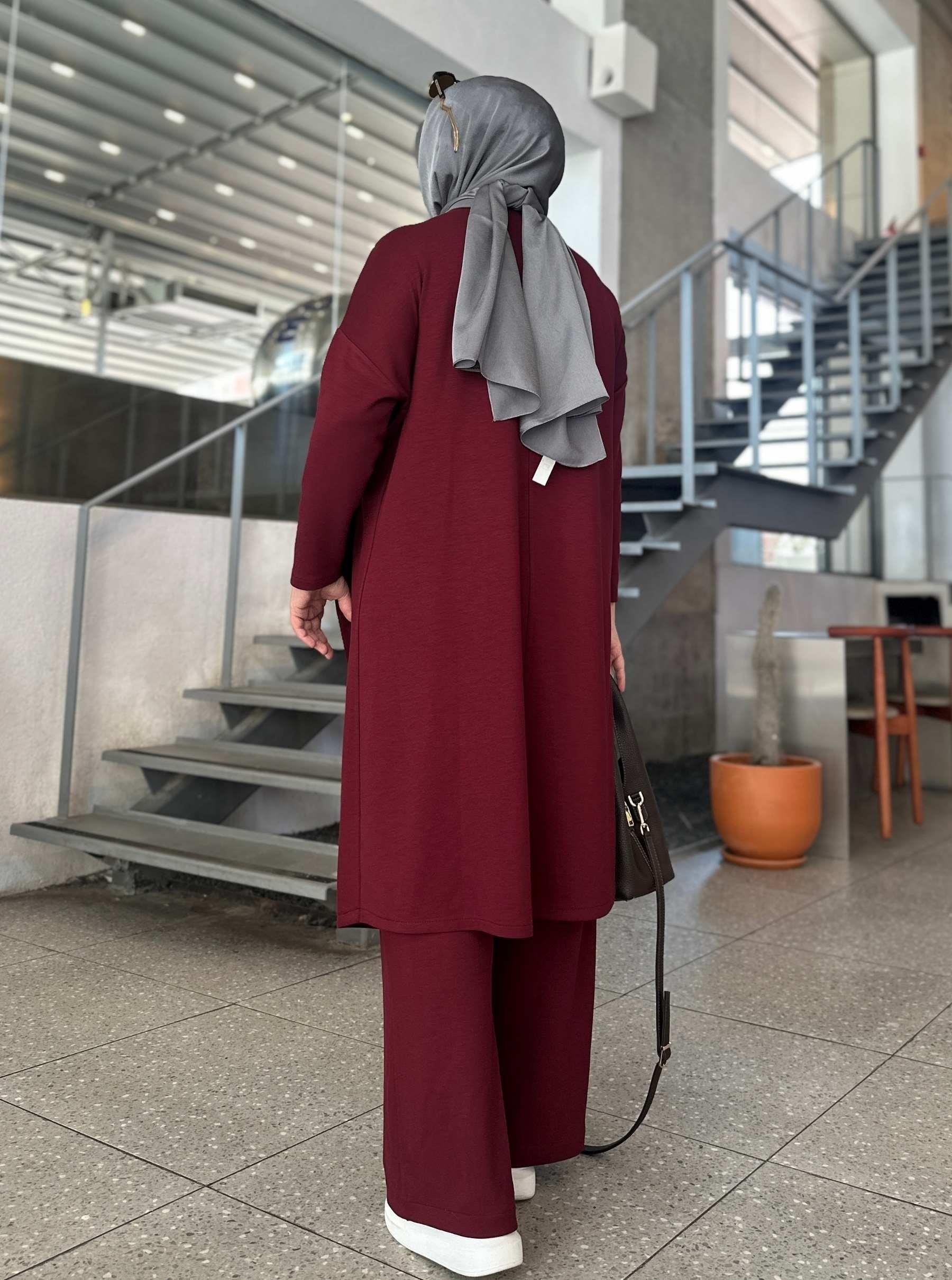 OYSHO PANTOLON BORDO
