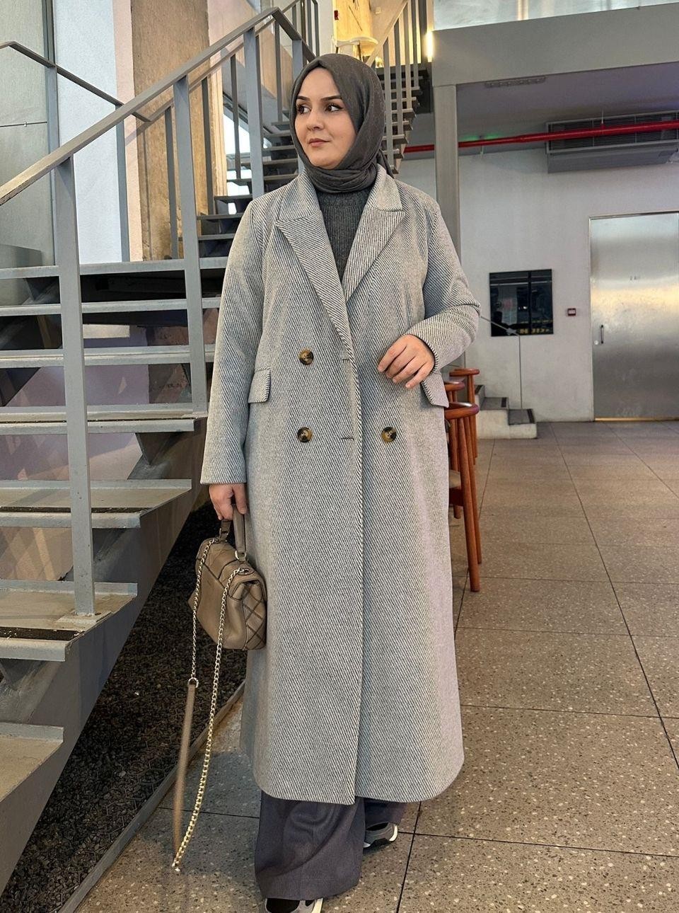 VATKALI DİYAGONAL KABAN GRİ