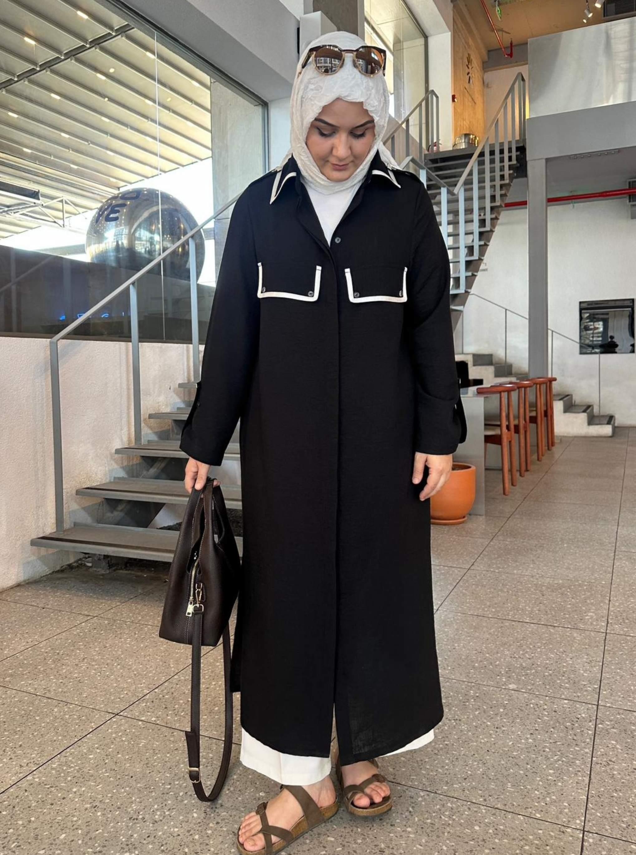 APOLET DETAYLI GÖMLEK KAP SİYAH