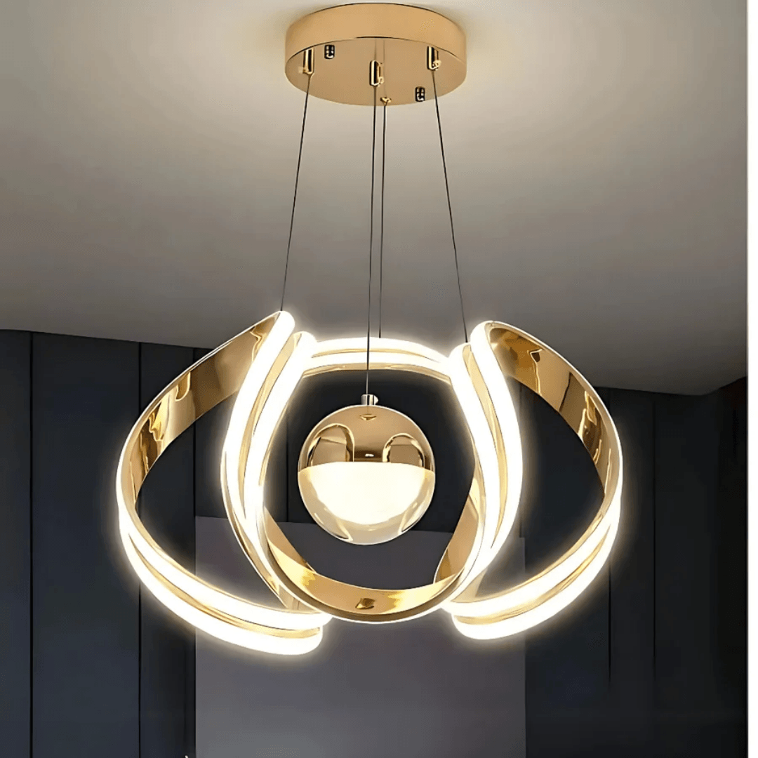 Legna Gold 3 Renk Ledli Modern Özel Tasarım Sarkıt Led Avize