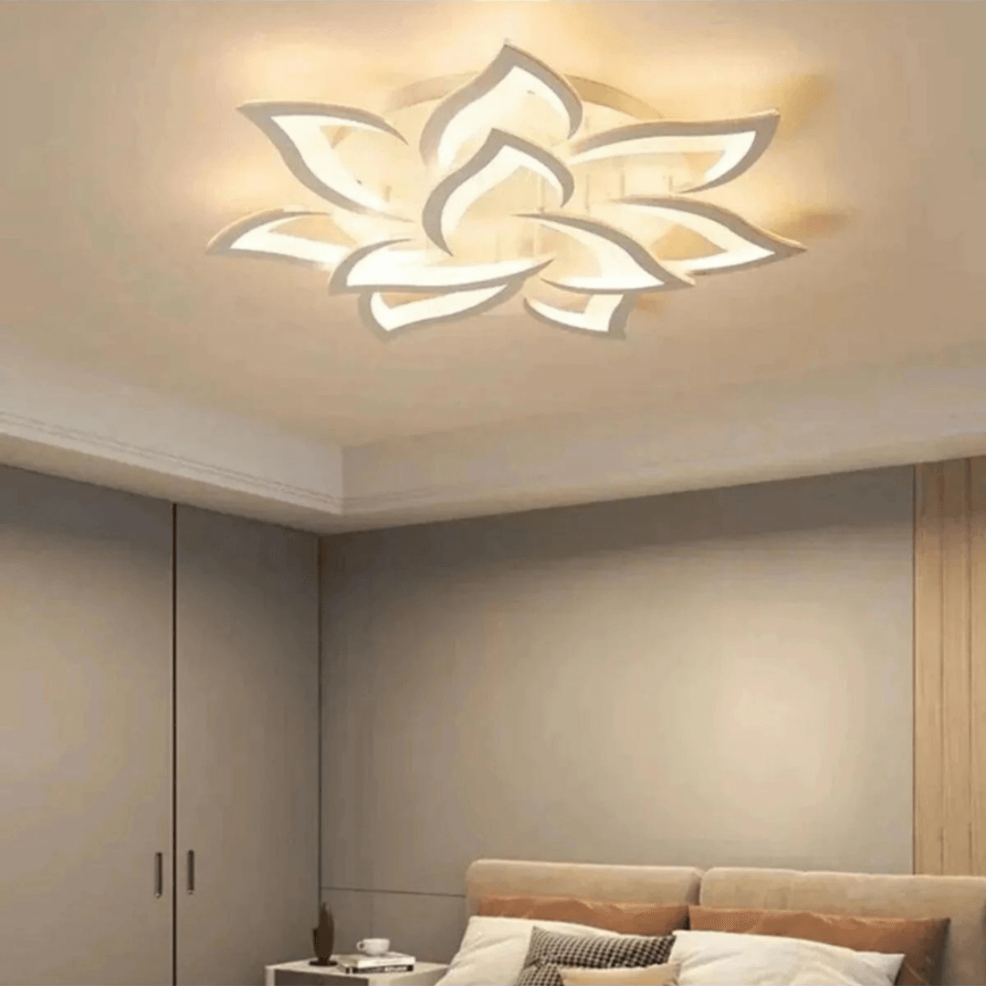 Lotus Beyaz Plafonyer Lüks Modern 10'lu Günışığı Ledli Avize