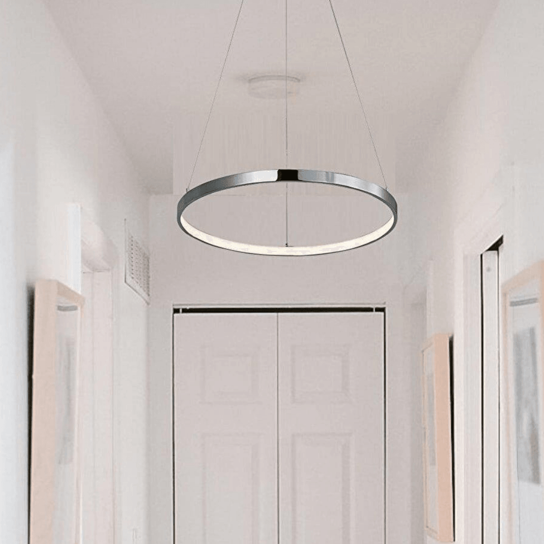 Ringa Krom Gri Beyaz Işık Modern Tasarım Led Avize