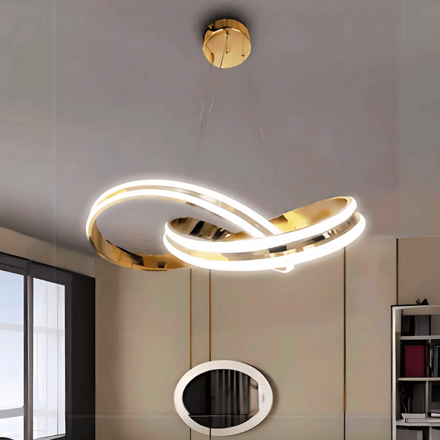 Astera Gold Kaplama 3 Renk Ledli Modern Özel Tasarım Sarkıt Ledli Avize Led Avize