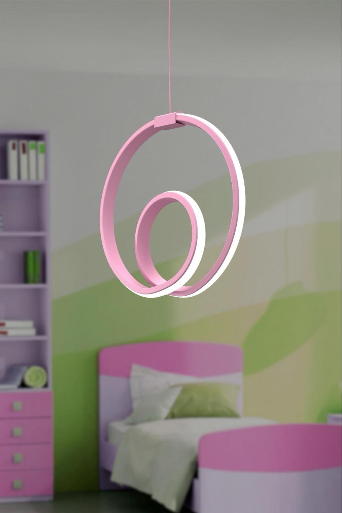 Orjin Pembe Tekli Sarkıt Led Günışığı Ultra Ledli Salon Mutfak Oda Hol Ledli Avize