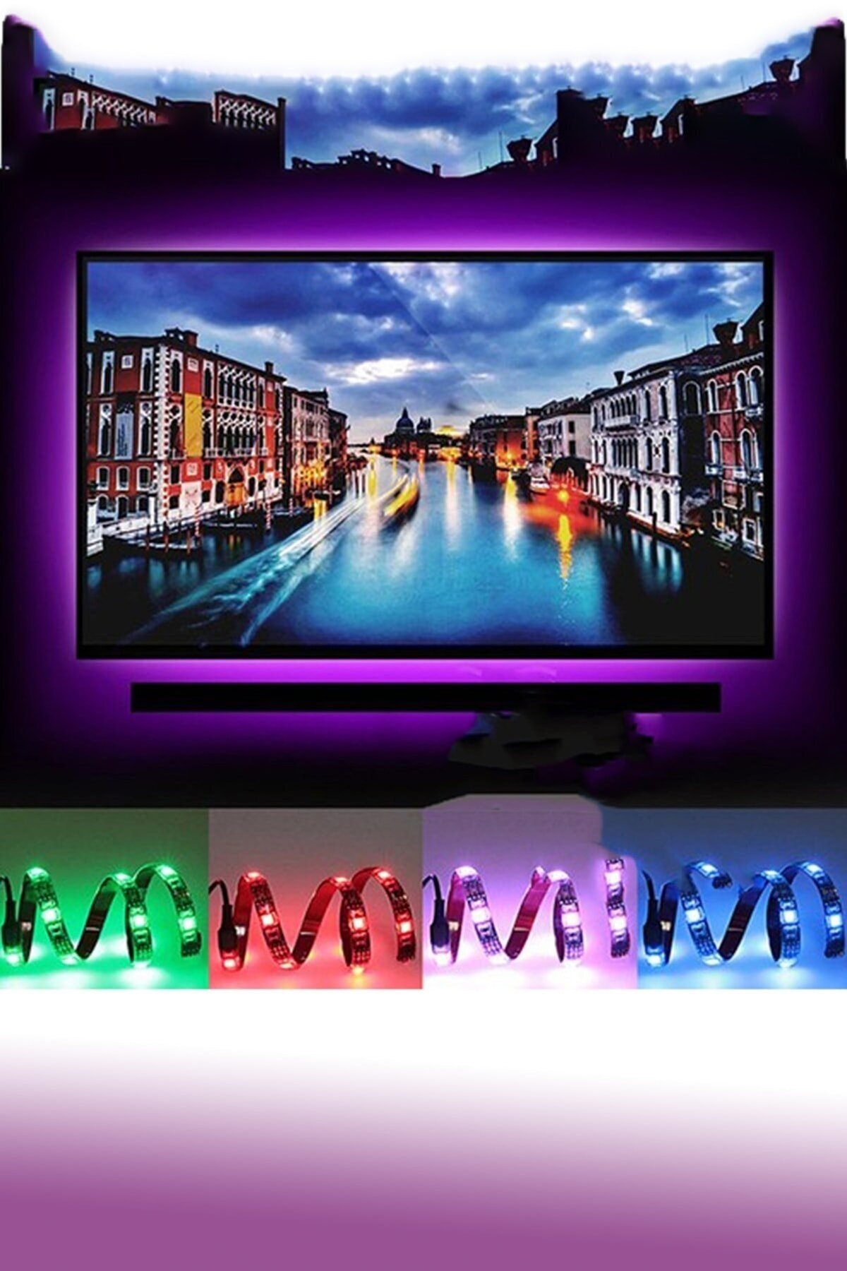 Animasyonlu Tak Çalıştır Kumandalı Rgb Şerit Işık Aydınlatma 5 Metre Set Ultra Pixel