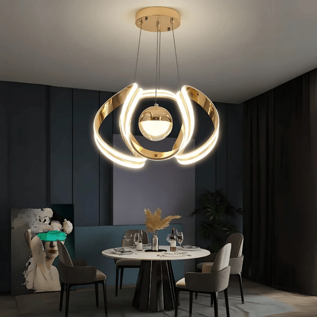 Legna Gold 3 Renk Ledli Modern Özel Tasarım Sarkıt Led Avize