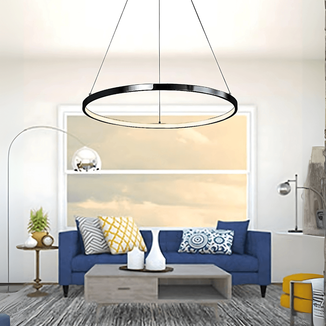 Ringa Siyah Beyaz Işık Modern Tasarım Led Avize