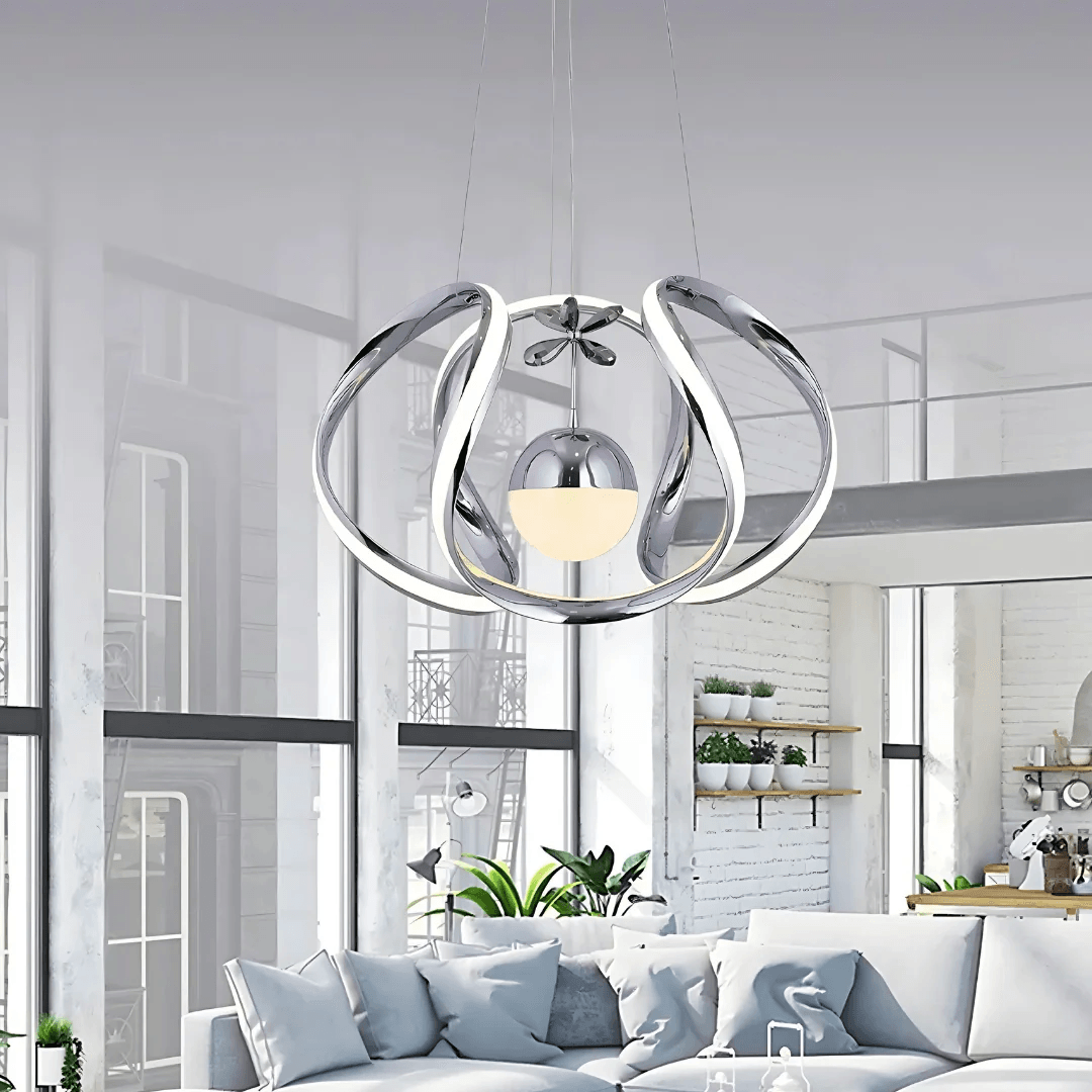 Glow Krom Kaplama 3 Renk Ledli Modern Sarkıt Ledli Avize