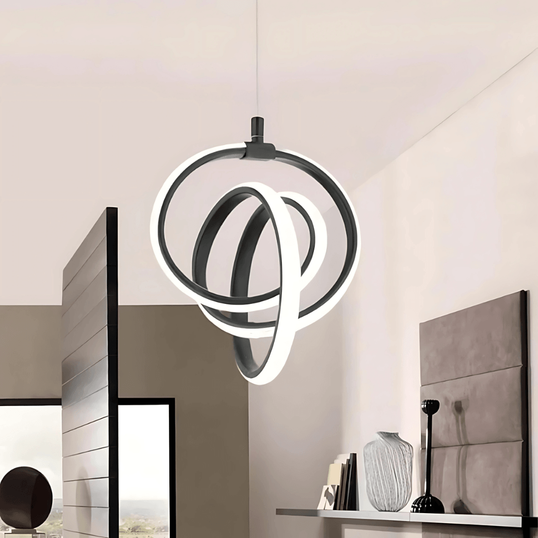 Emily Siyah Modern Sarkıt Led Avize Beyaz Işık Salon Mutfak Oda Hol Ledli Avize