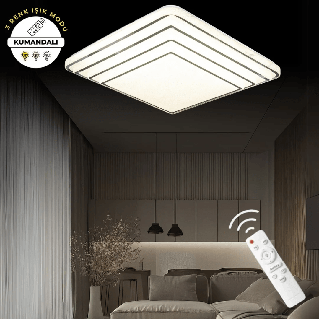 İnci Krom Lüks 4 Katlı Tasarım Kumandalı 3 Renk Ledli Avize Çap 60 cm